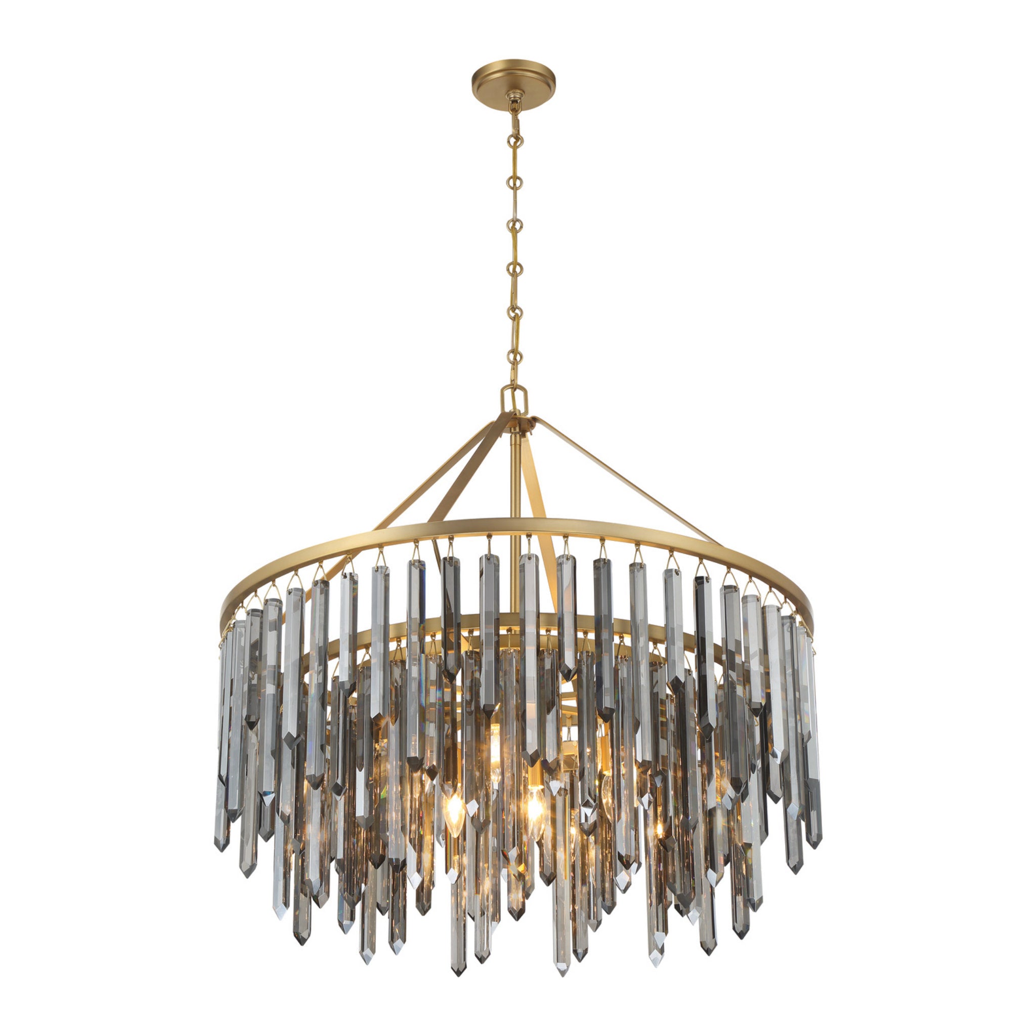 Gemma 32'' Modern Gold Chandelier Black 32"W x 30.75"H x 32"D