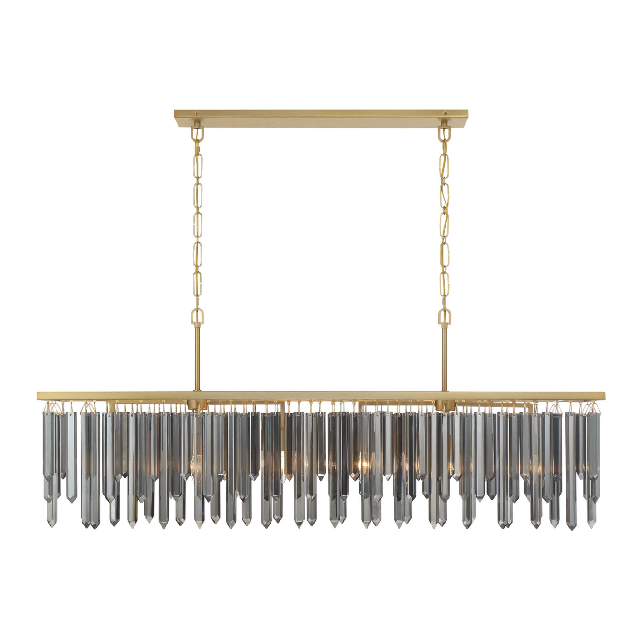 Gemma 52'' Modern Gold Linear Chandelier Black 52"W x 20.75"H x 9.25"D