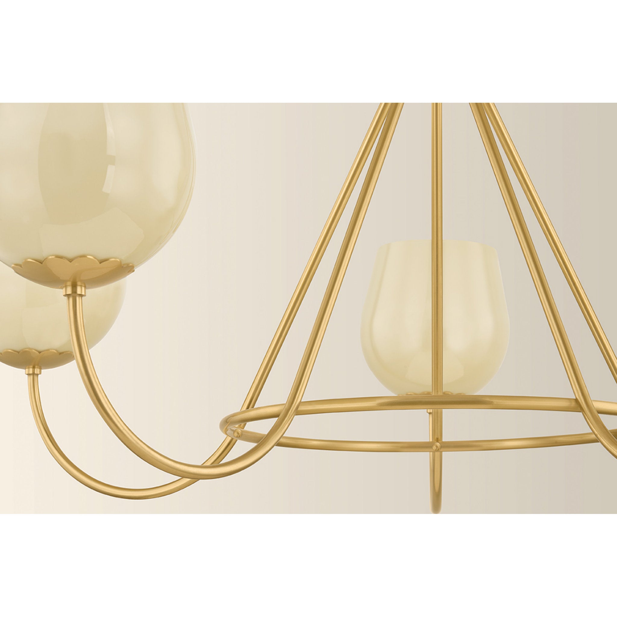 Genevieve 1-Light Chandelier in Aged Brass 34.25W x 17.25H