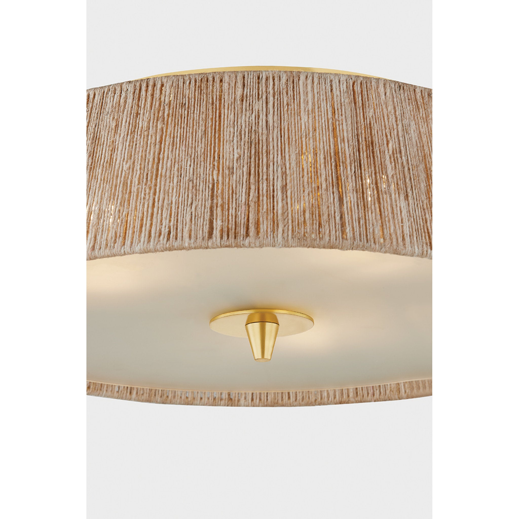 George 3-Light Semi Flush in Aged Brass by Cortney Bishop 18W x 6.5H