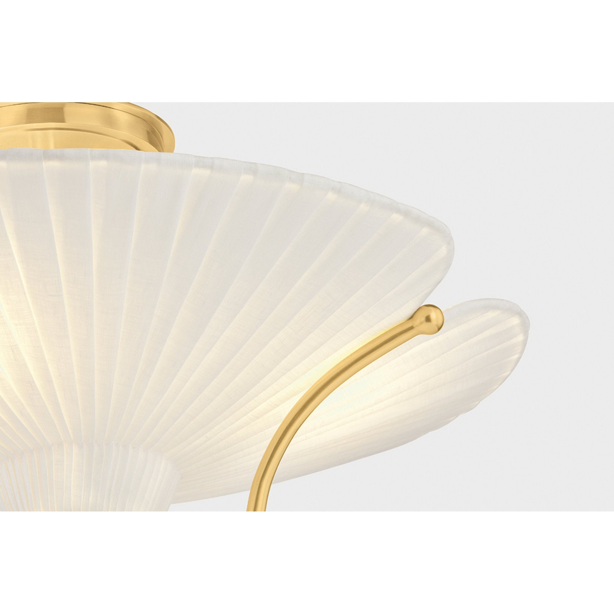 Gerhard 3-Light Semi Flush in Aged Brass by Augusta Hoffman 18.25W x 11.5H