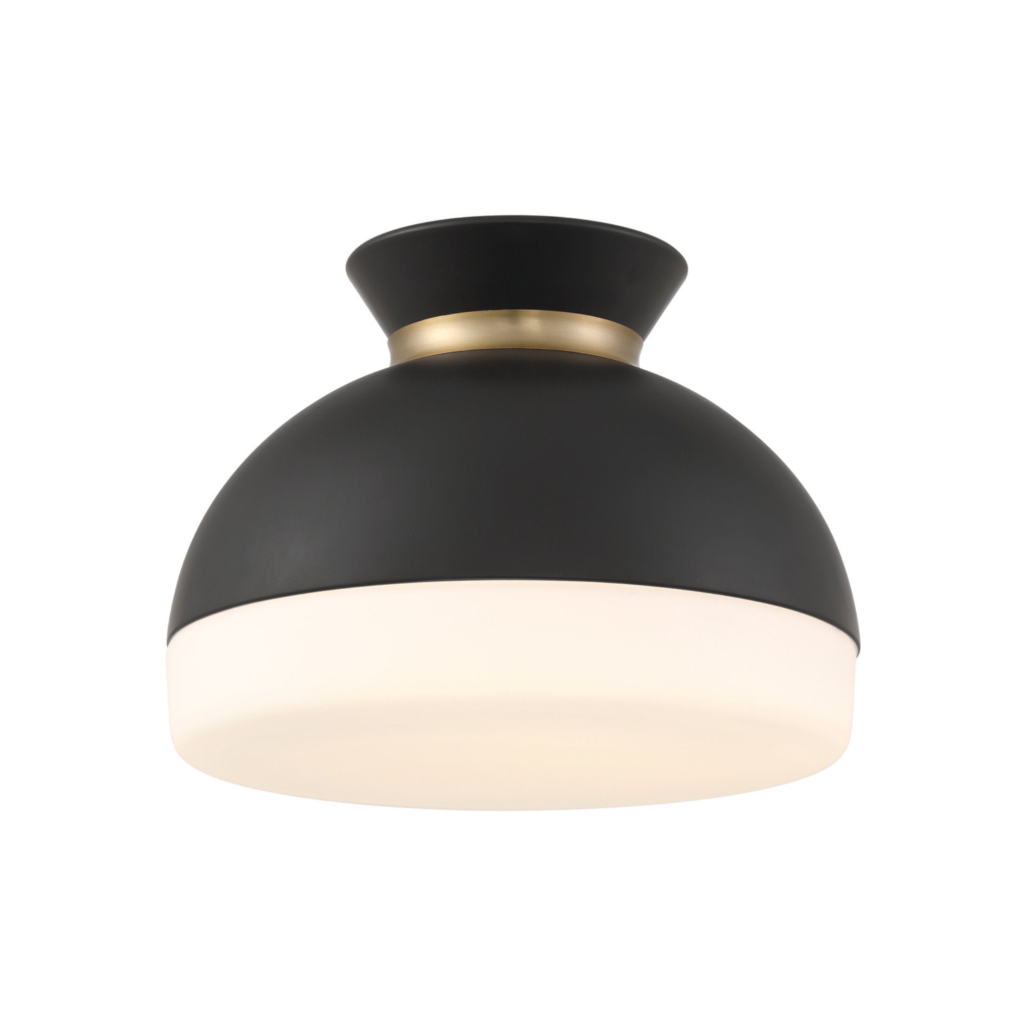 Brian Patrick Flynn Gidget 15'' Matte Black + Vibrant Gold Flush Mount Black 15"W x 11.25"H x 15"D