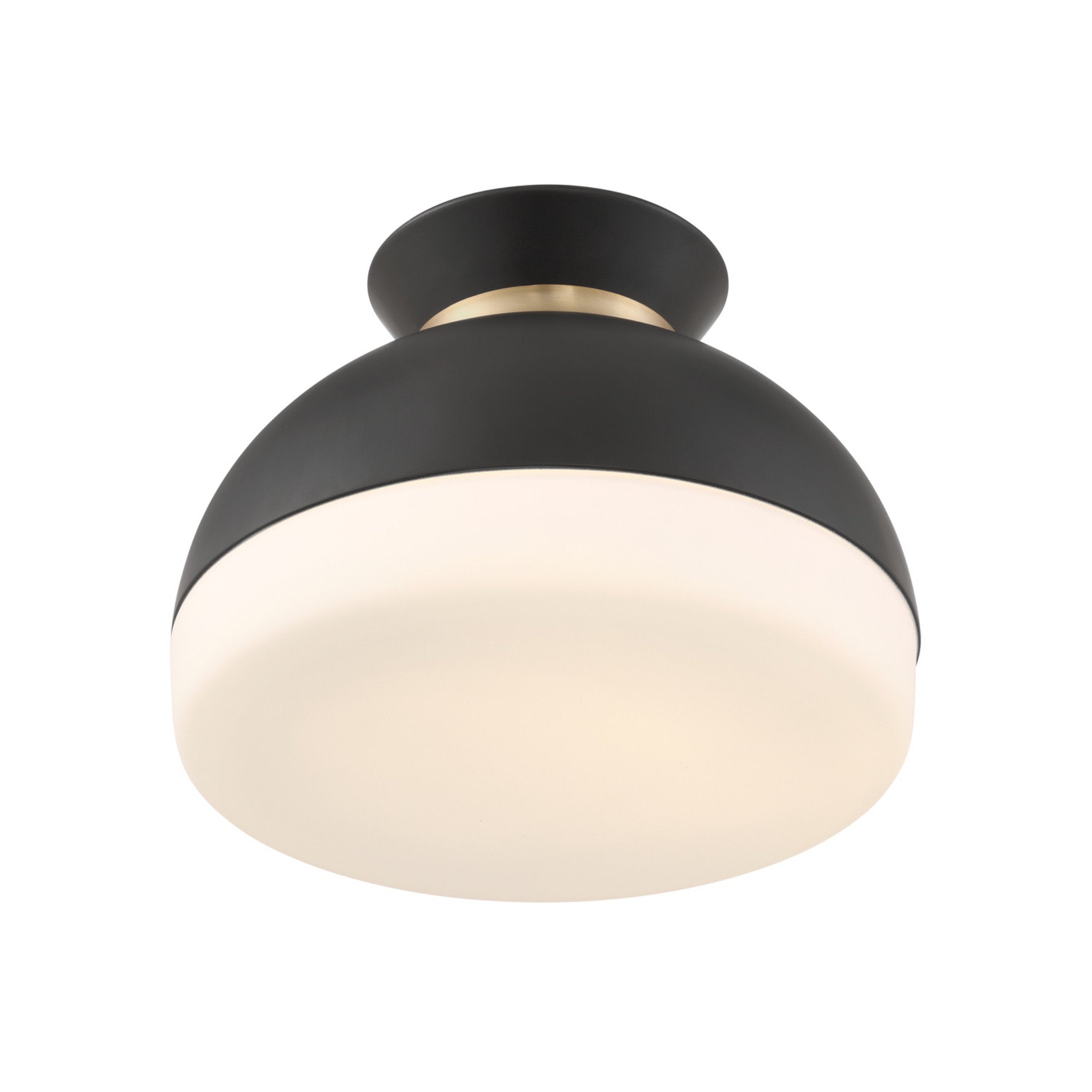 Brian Patrick Flynn Gidget 15'' Matte Black + Vibrant Gold Flush Mount Black 15"W x 11.25"H x 15"D