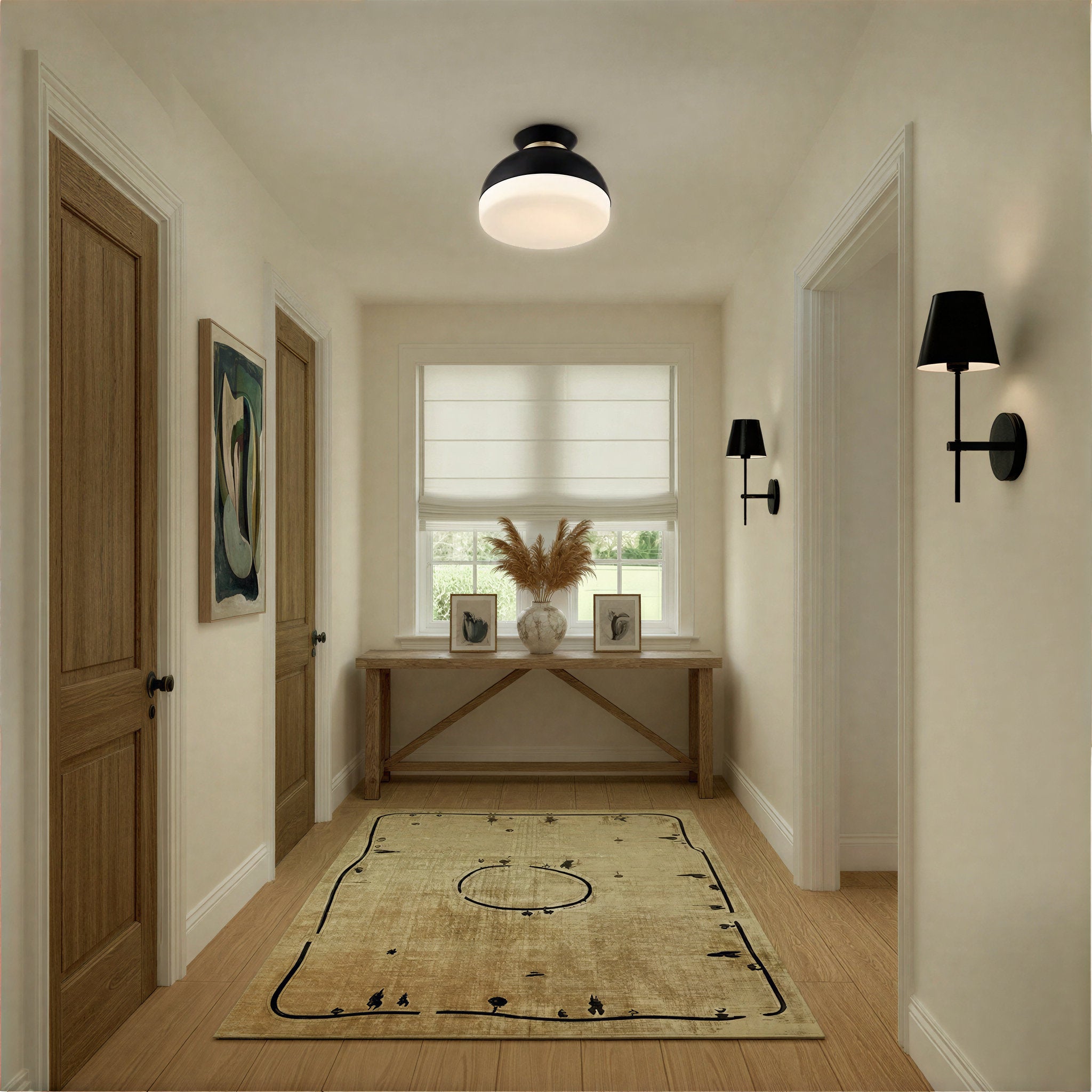 Brian Patrick Flynn Gidget 15'' Matte Black + Vibrant Gold Flush Mount Black 15"W x 11.25"H x 15"D