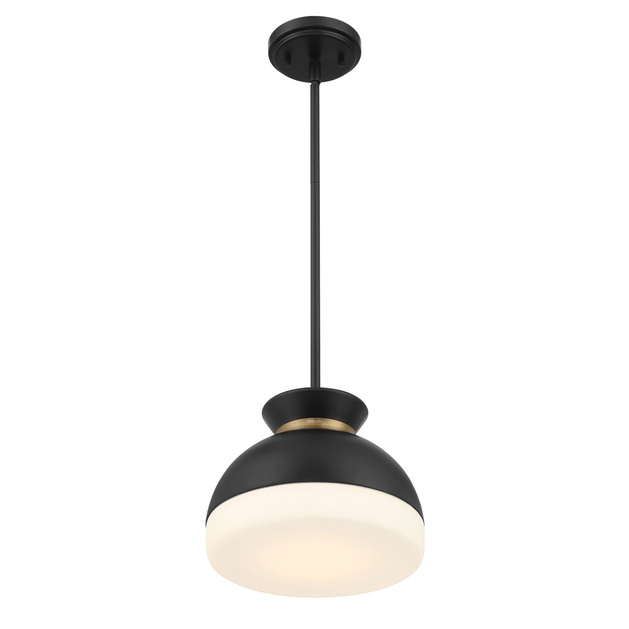 Brian Patrick Flynn Gidget 10.25'' Matte Black + Vibrant Gold Pendant Black 10.25"W x 8.5"H x 10.25"D