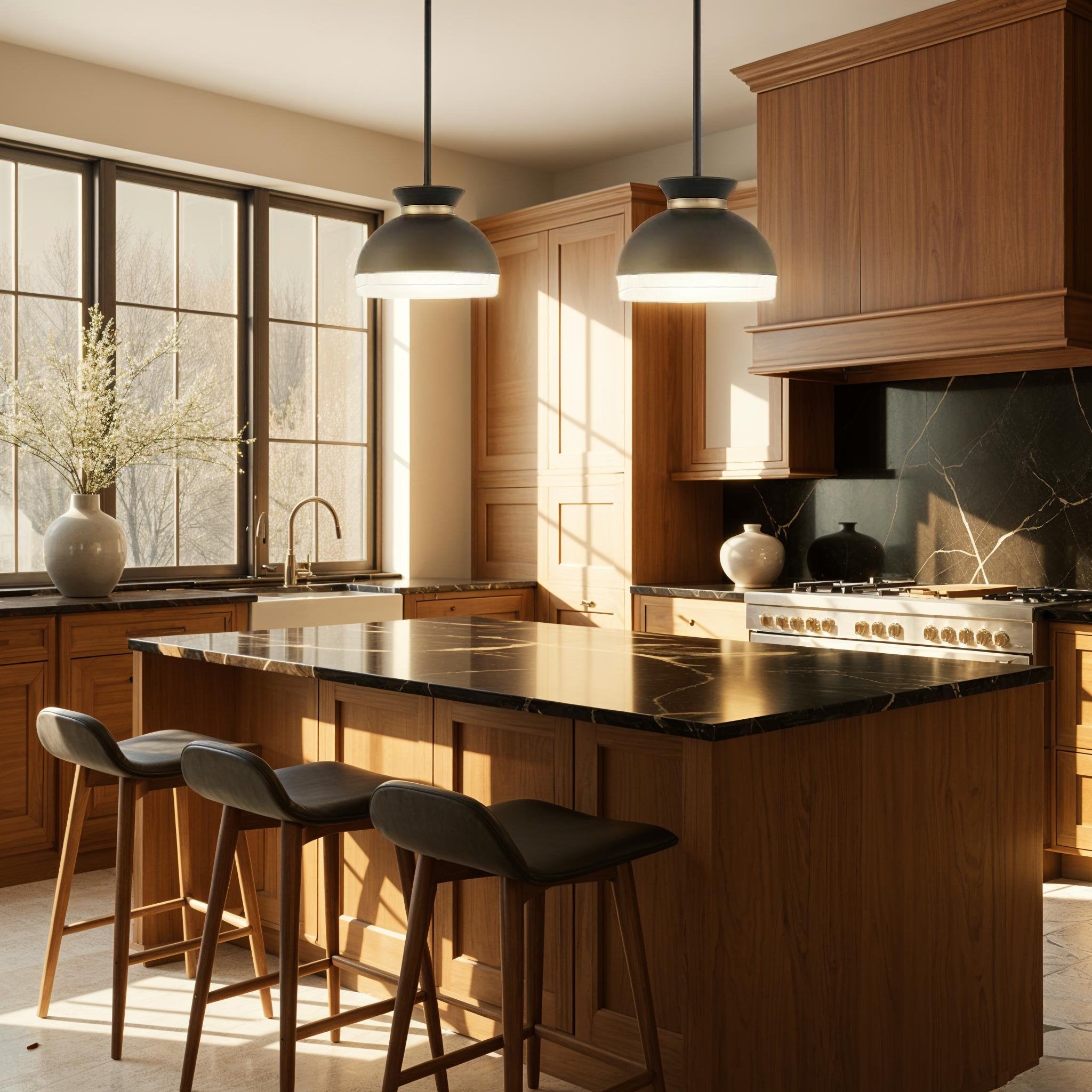 Brian Patrick Flynn Gidget 15'' Matte Black + Vibrant Gold Pendant Black 15"W x 12.25"H x 15"D