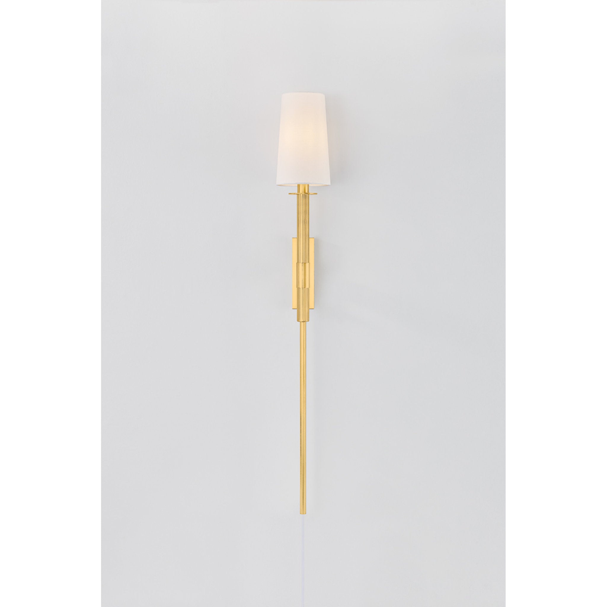 Ginny 1-Light Plug-in Sconce in Aged Brass 5.5W x 43.25H