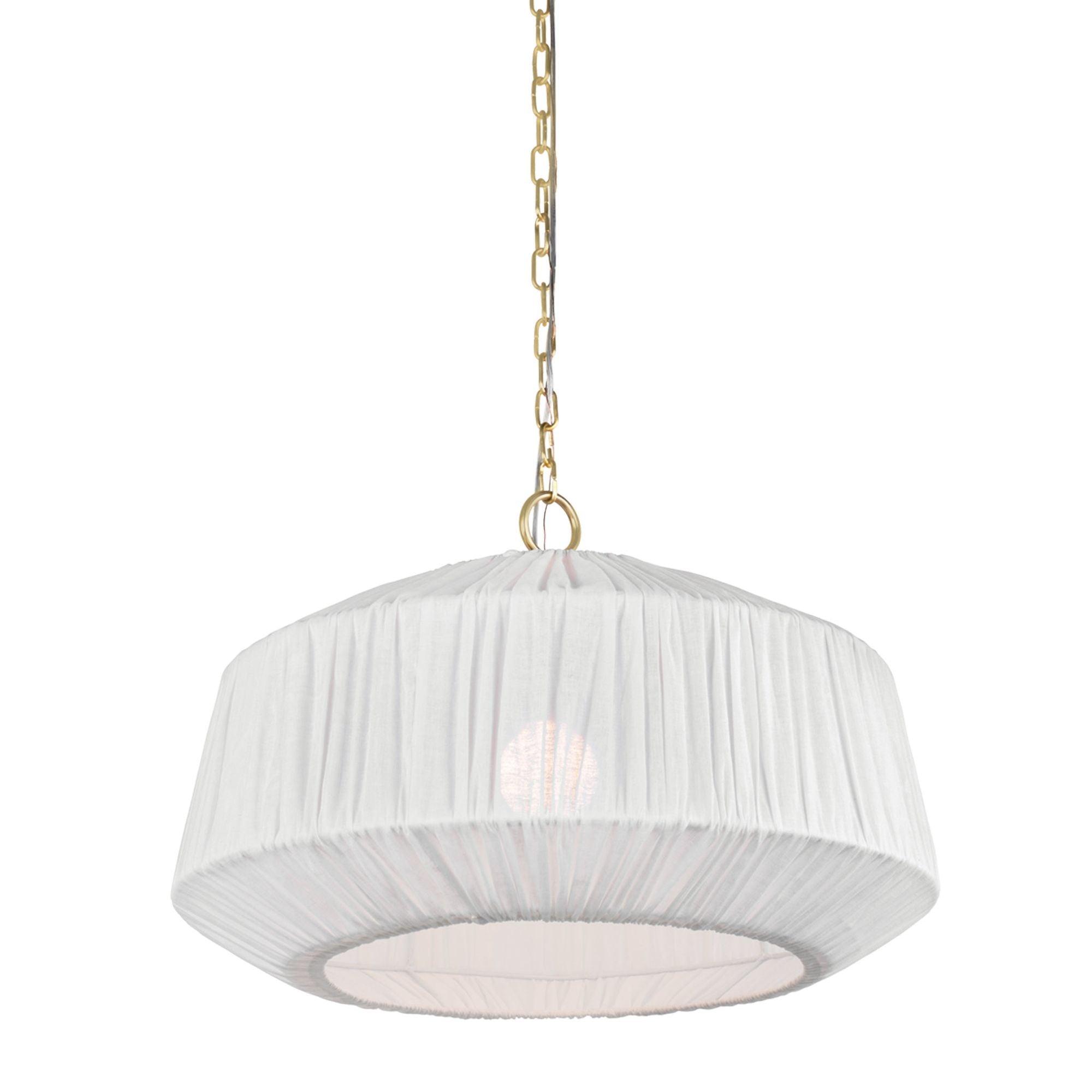 Amanza 1-Light Pendant in Aged Brass 24W x 15.75H