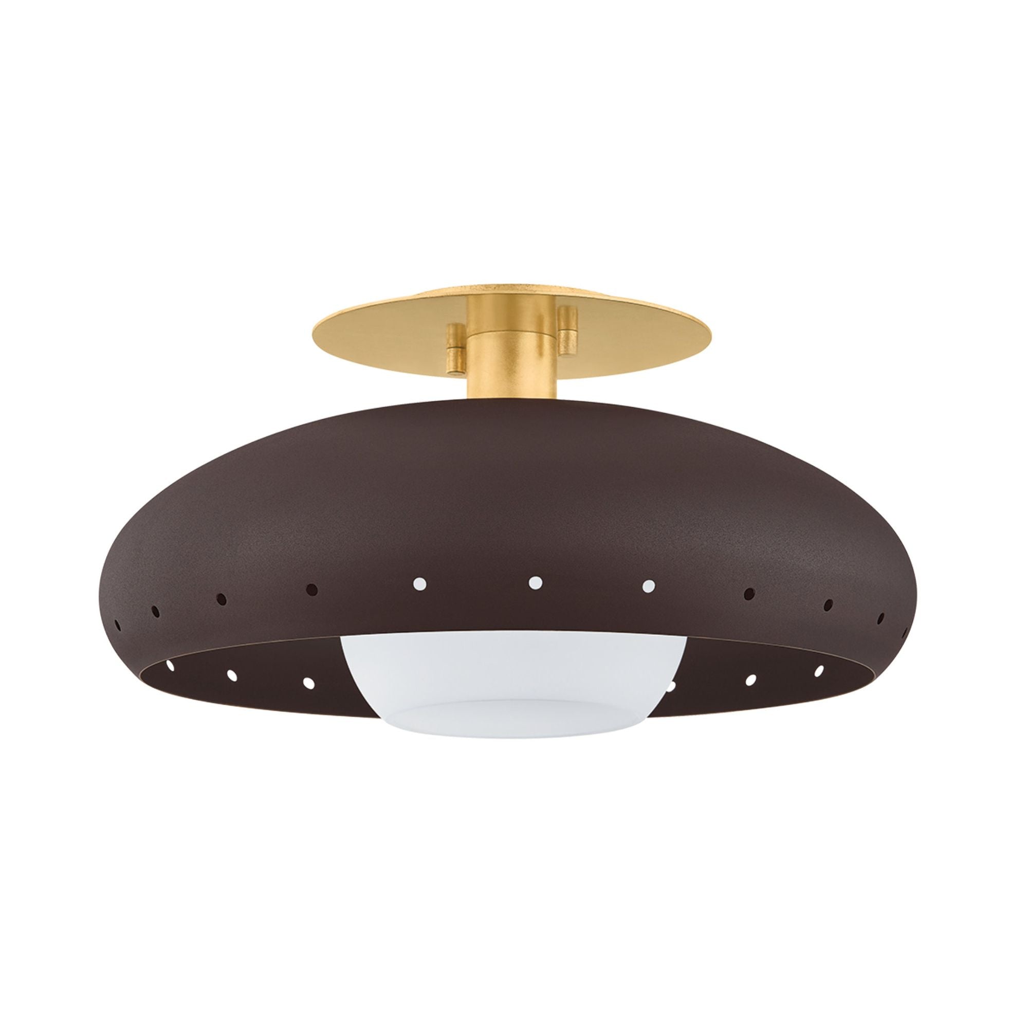 Kimber 1-Light Flush Mount in Vintage Gold Leaf 15.75W x 8.25H