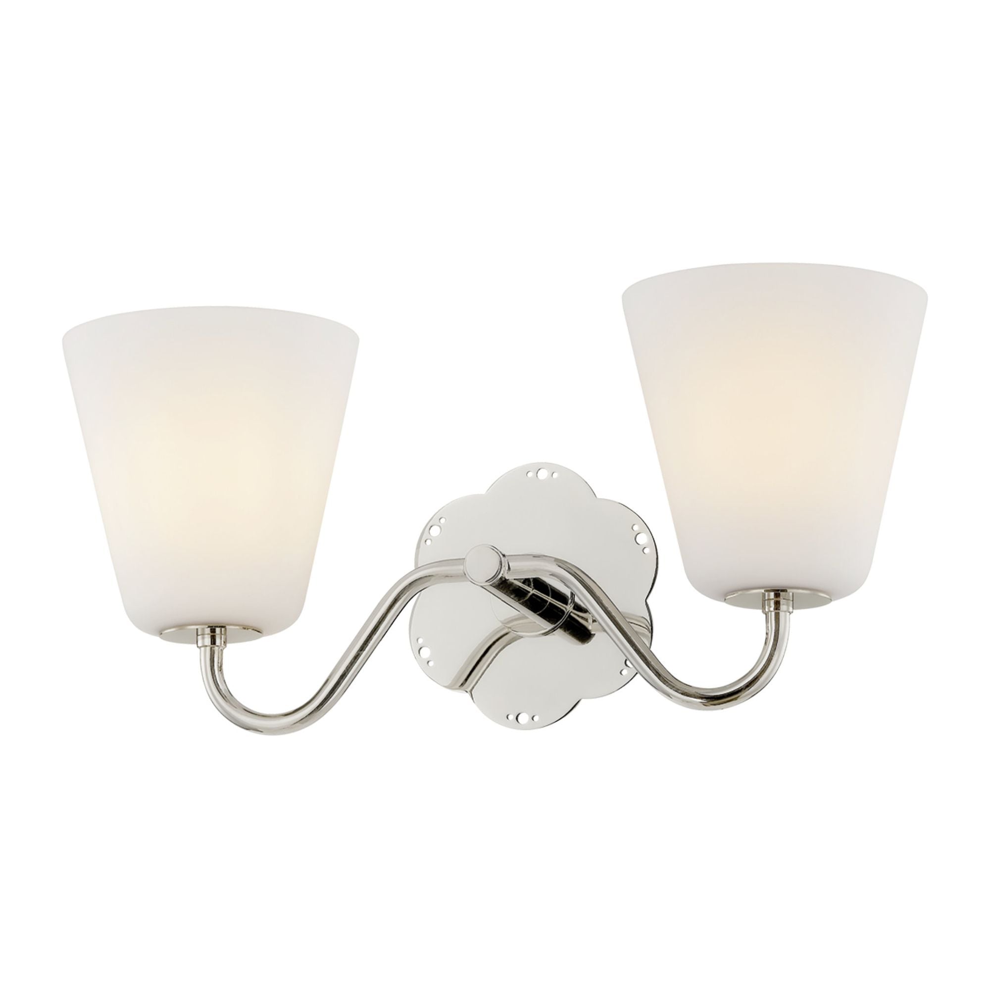 Leonella 2-Light Bath and Vanity in Polished Nickel 18W x 8.5H