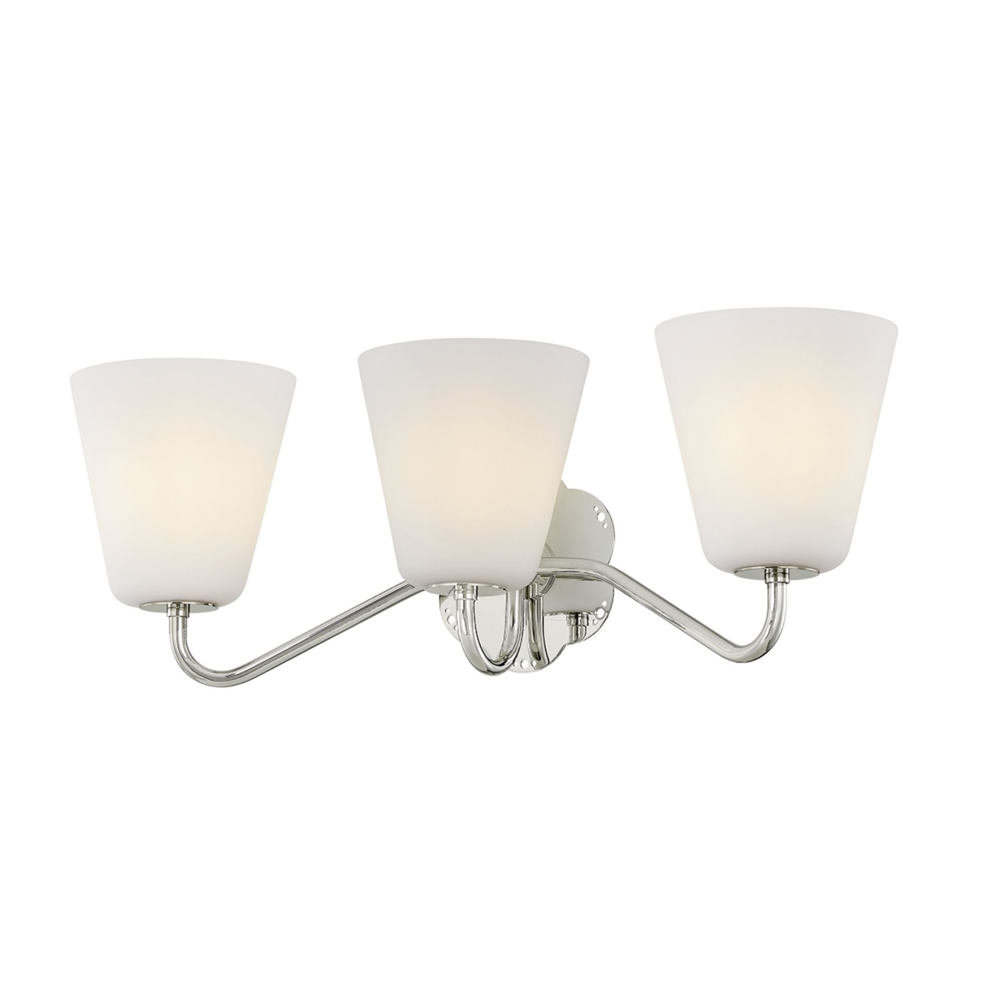 Leonella 3-Light Bath and Vanity in Polished Nickel 24W x 8.5H