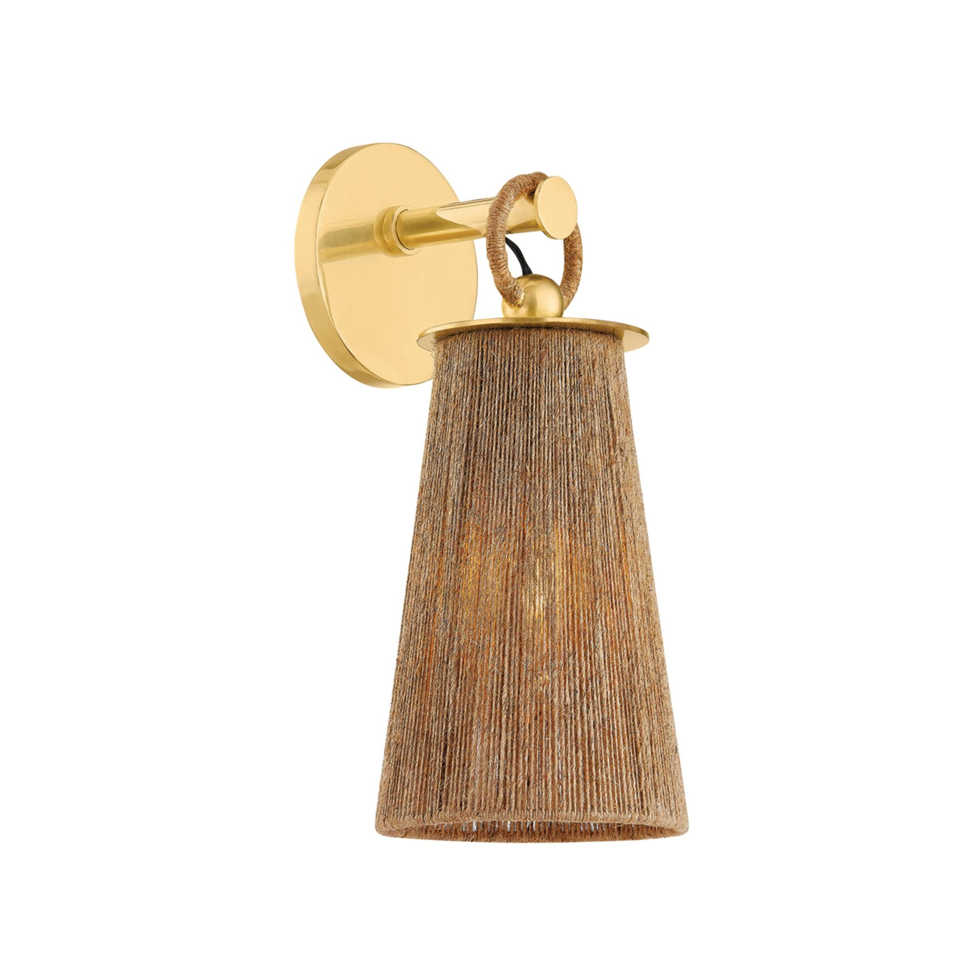 Lauz 1-Light Wall Sconce in Aged Brass by Mandy Cheng 6W x 13.5H