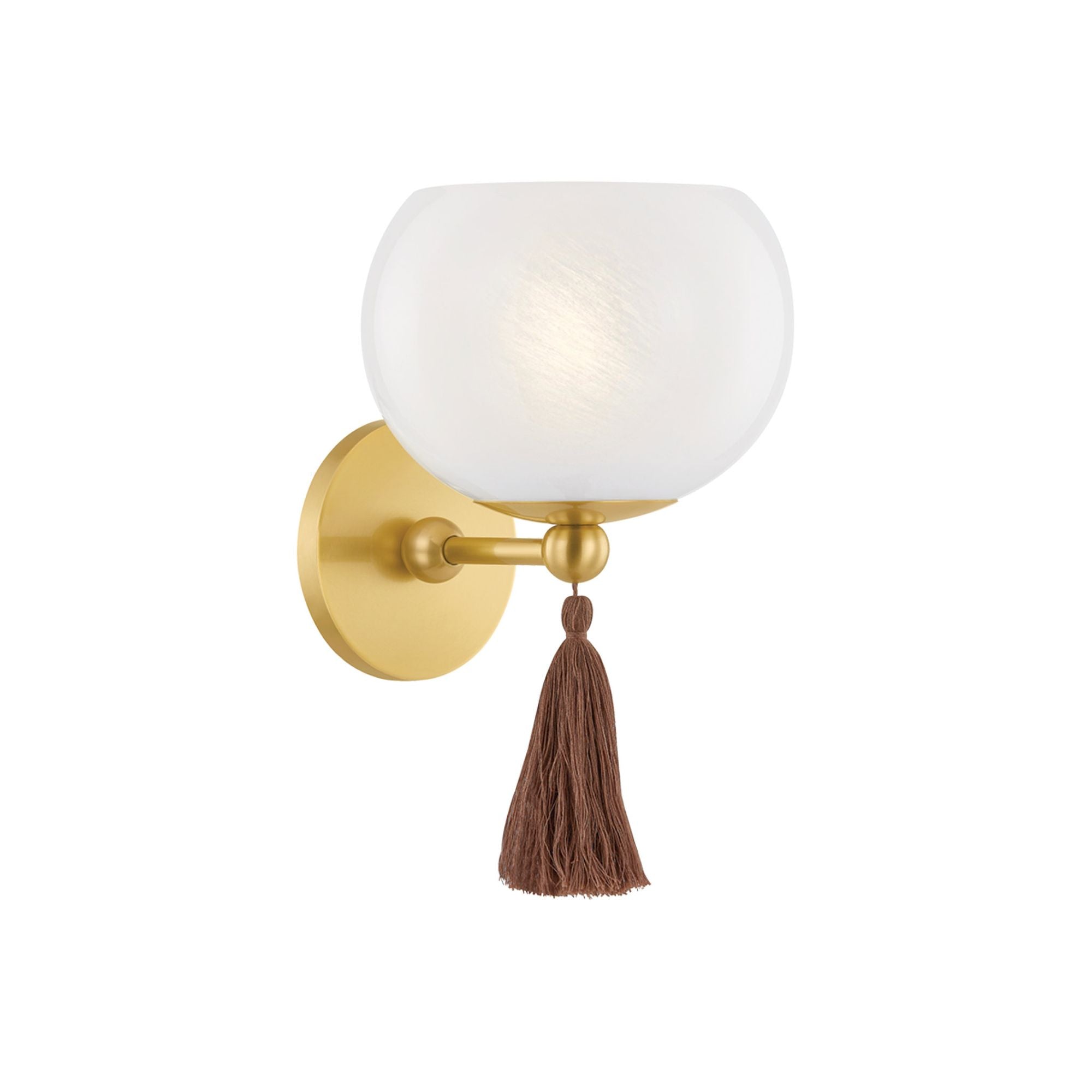Niya 1-Light Wall Sconce in Aged Brass by Mandy Cheng 7.5W x 11.75H