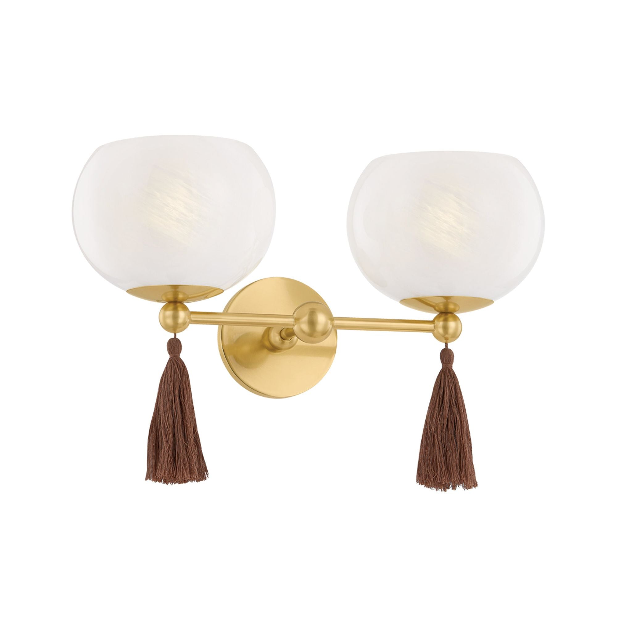 Niya 2-Light Wall Sconce in Aged Brass by Mandy Cheng 18W x 11.75H