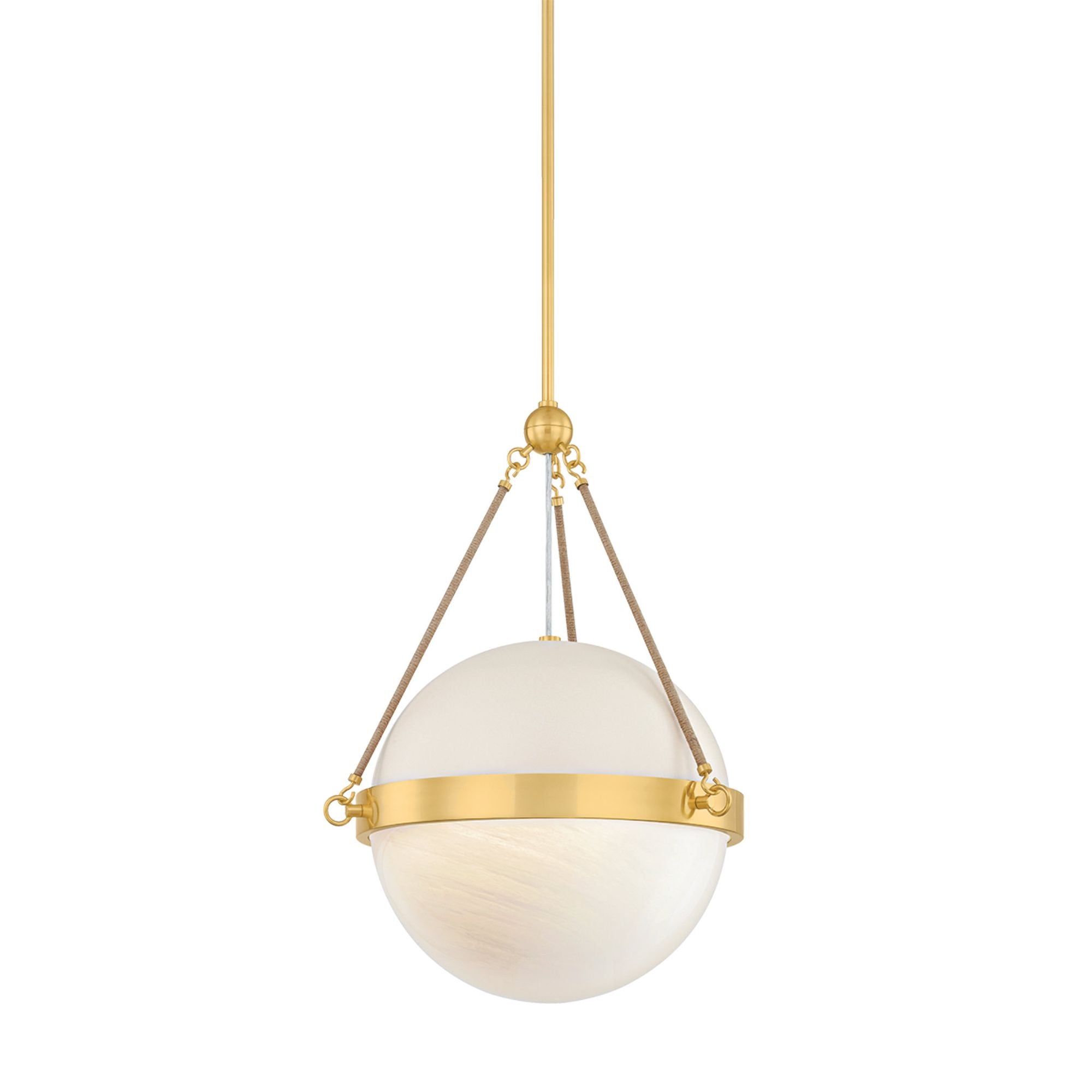 Abbie 1-Light Pendant in  Aged Brass/Soft Bisque by  Mandy Cheng 18W x 23H