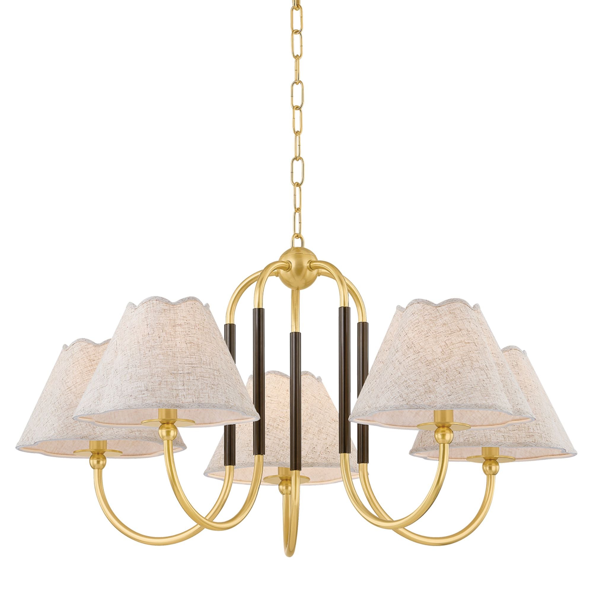 Janie 5-Light Chandelier in Aged Brass by Mandy Cheng 33W x 16.75H