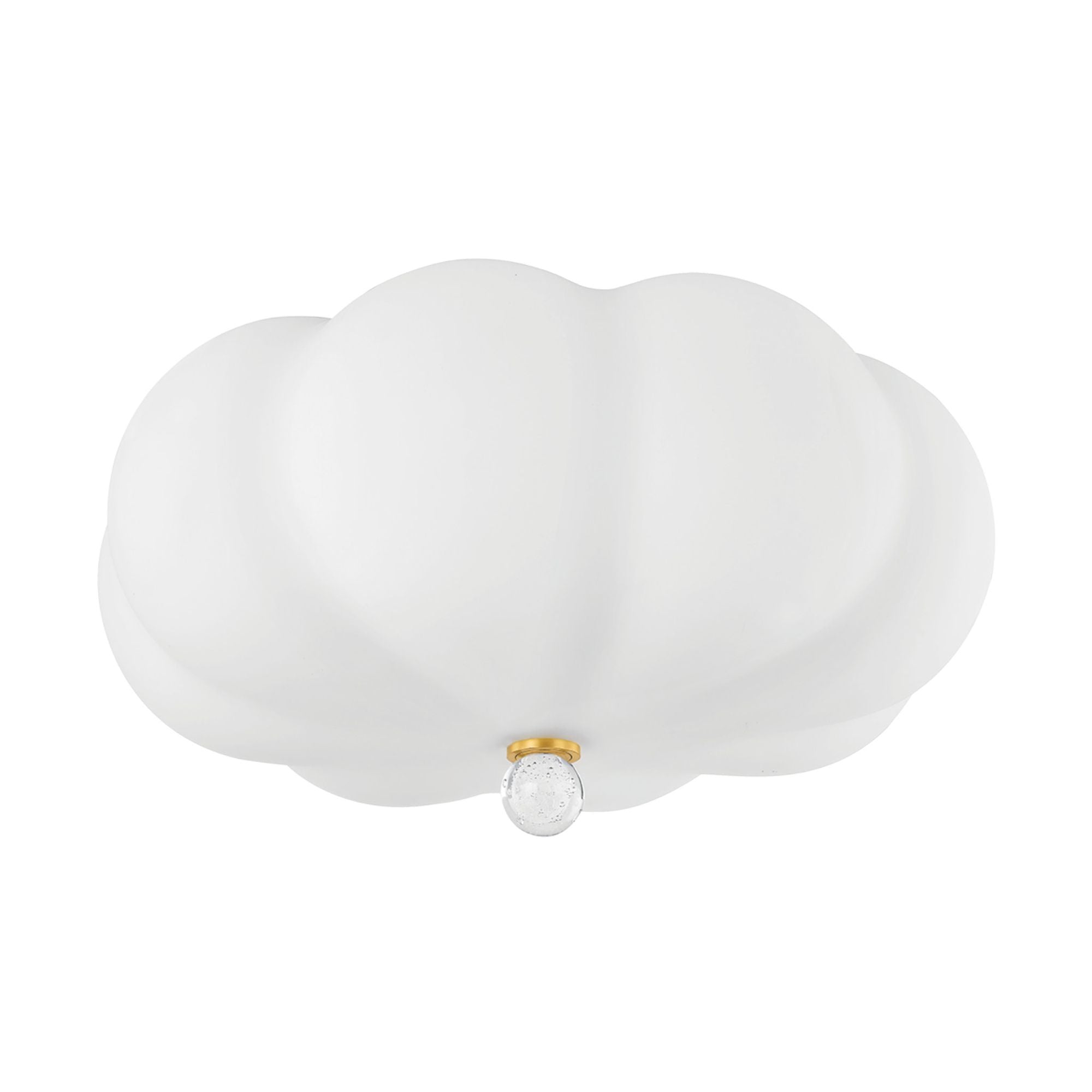 Demille 3-Light Flush Mount in Aged Brass by Mandy Cheng 15.75W x 8.75H