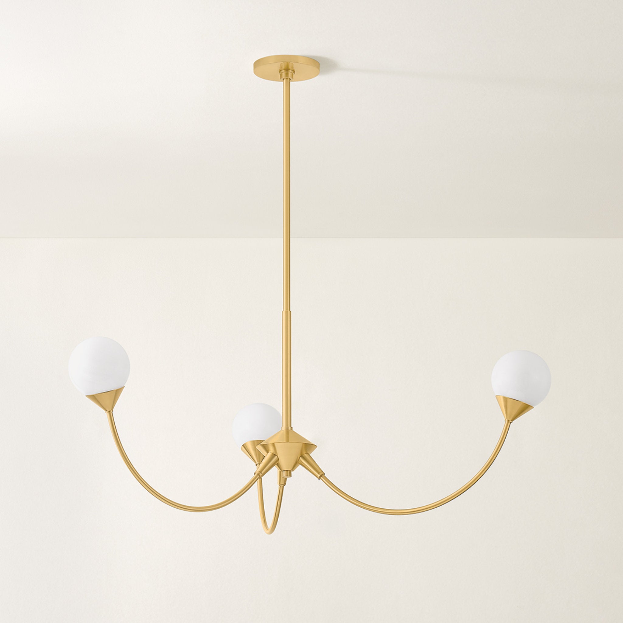 Natasha 3-Light Chandelier in Aged Brass 36W x 14.25H