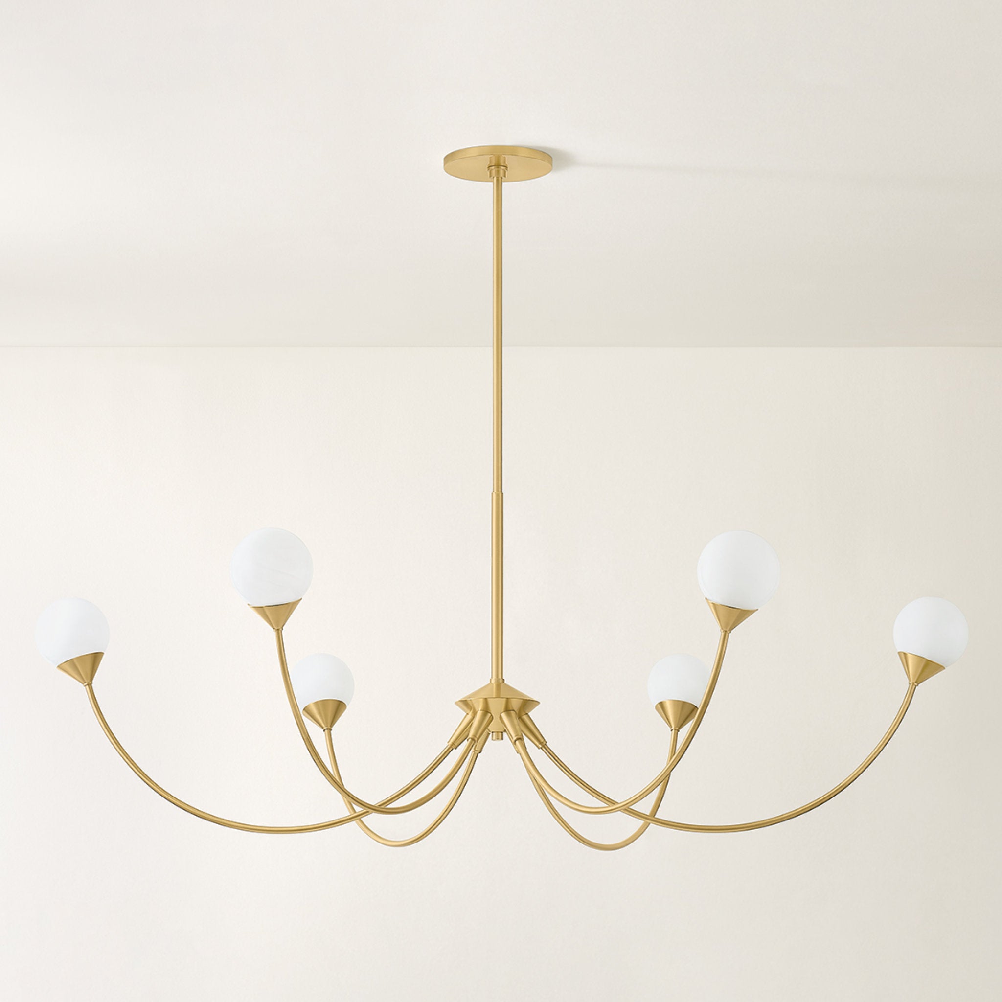 Natasha 6-Light Chandelier in Aged Brass 48W x 18H