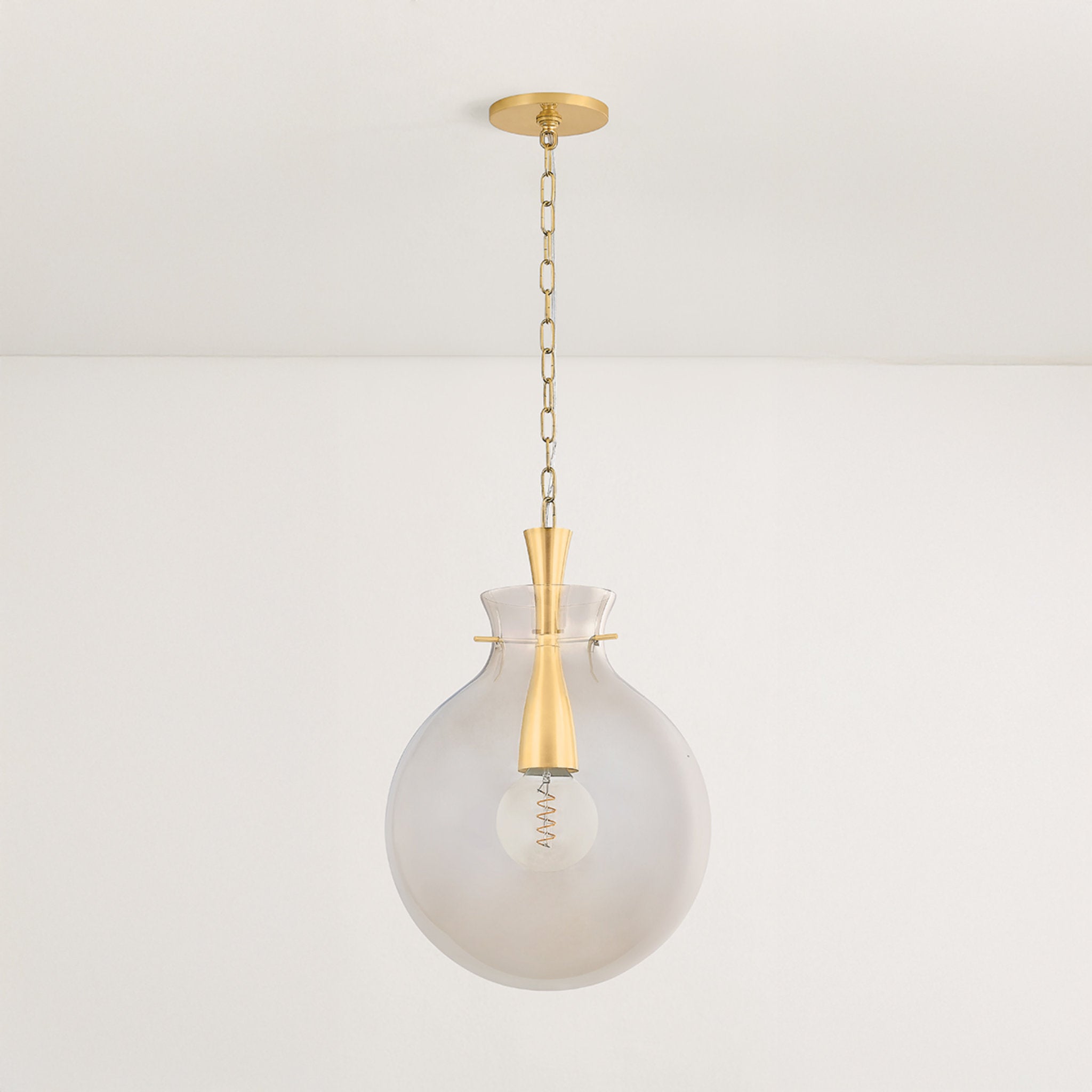 Benita 1-Light Pendant in Aged Brass 15.75W x 22.5H