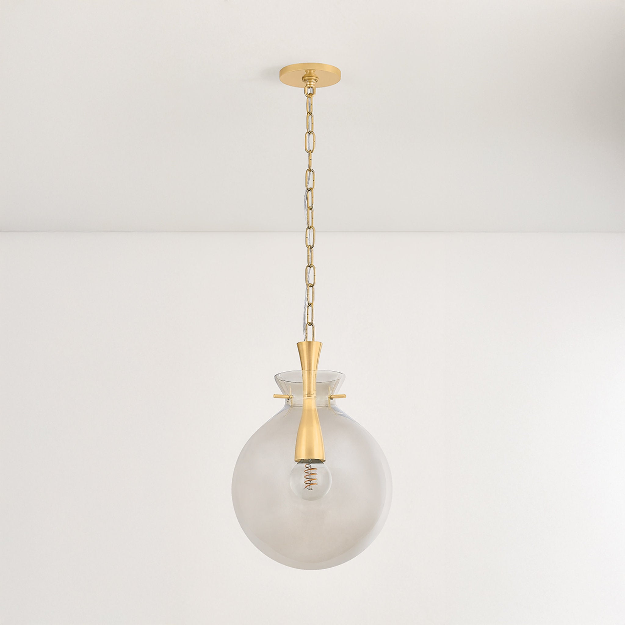 Benita 1-Light Pendant in Aged Brass 12W x 17H