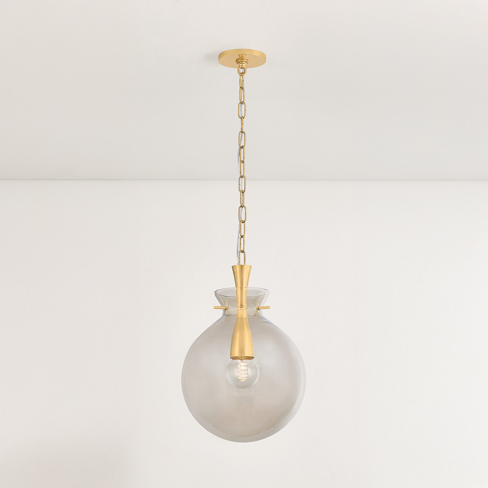 Benita 1-Light Pendant in Aged Brass 12W x 17H