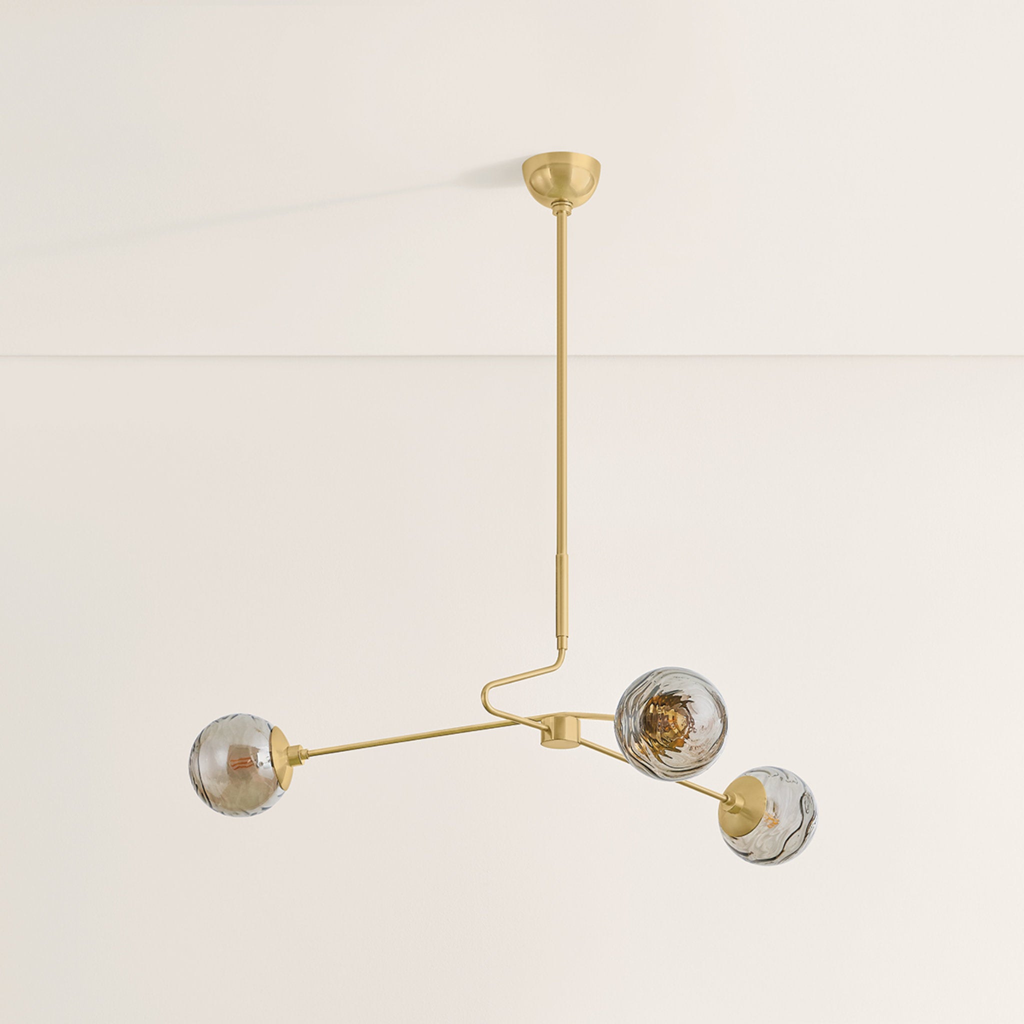 Nyla 3-Light Chandelier in Aged Brass 45.5W x 17.25H