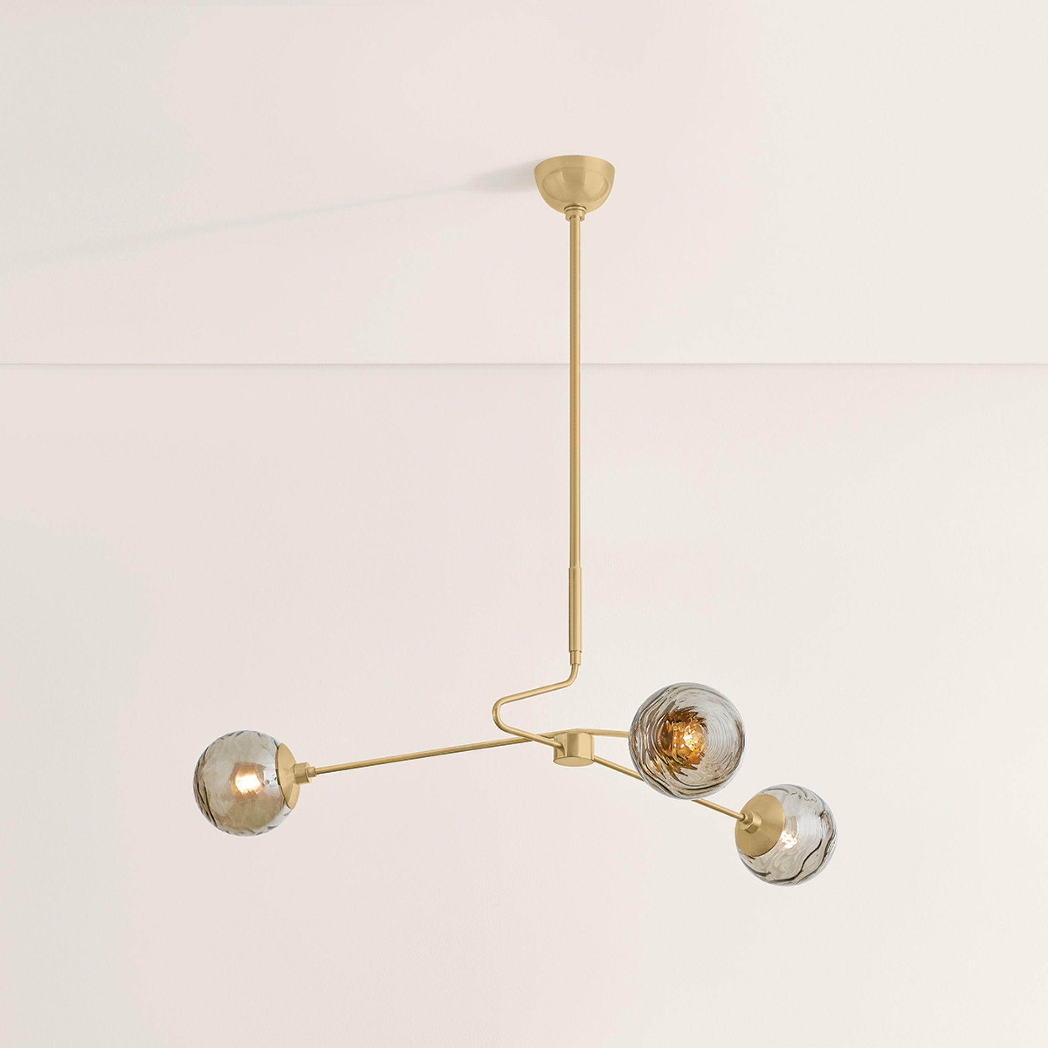 Nyla 3-Light Chandelier in Aged Brass 45.5W x 17.25H