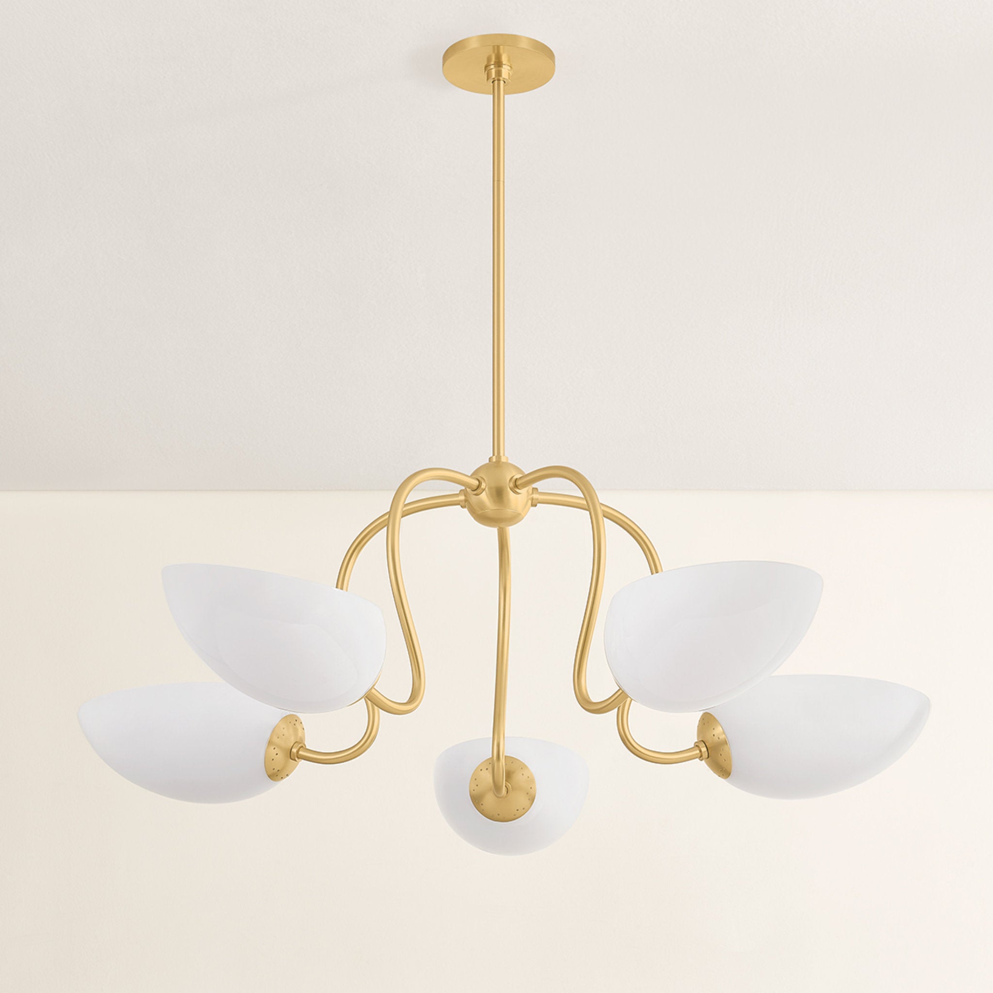 Reva 5-Light Chandelier in Aged Brass 34W x 13H