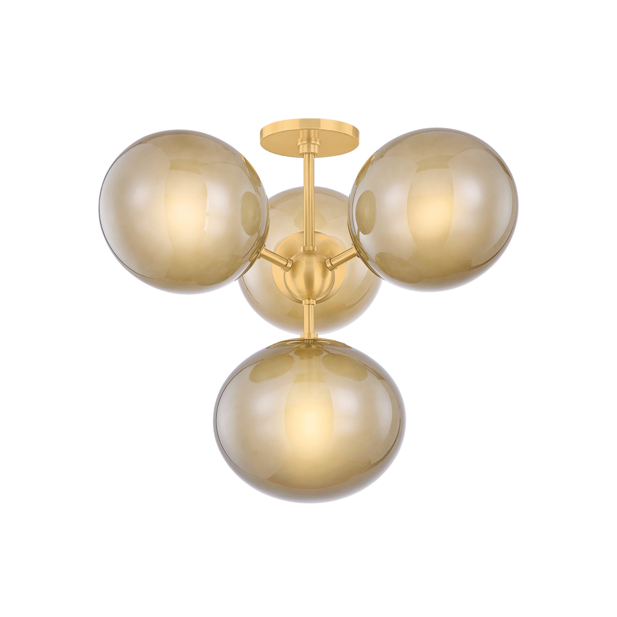Zaley 4-Light Semi Flush in Aged Brass 20.5W x 17.75H
