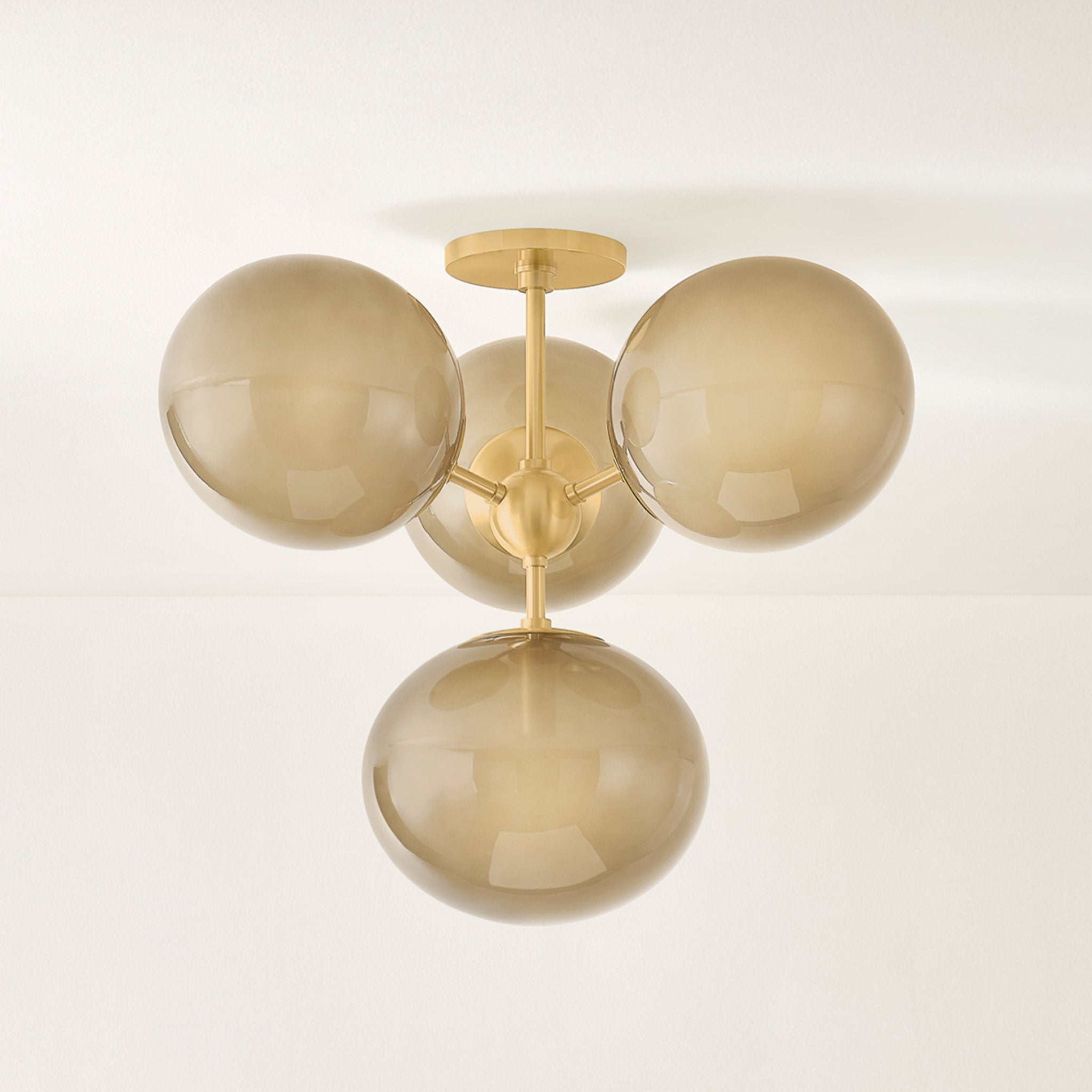 Zaley 4-Light Semi Flush in Aged Brass 20.5W x 17.75H