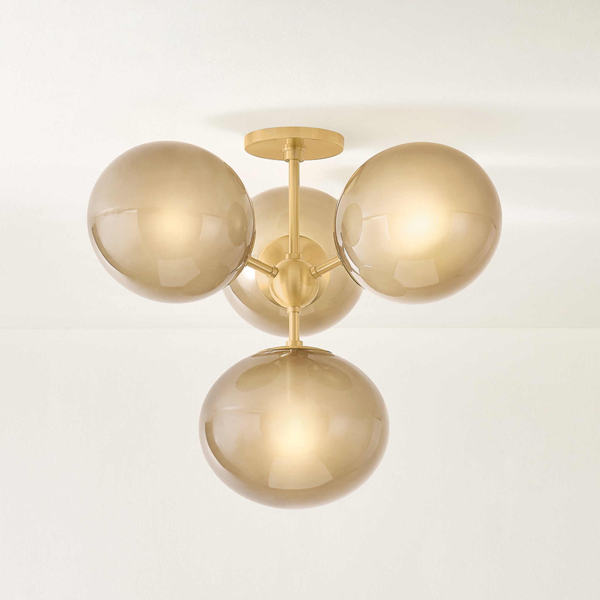 Zaley 4-Light Semi Flush in Aged Brass 20.5W x 17.75H