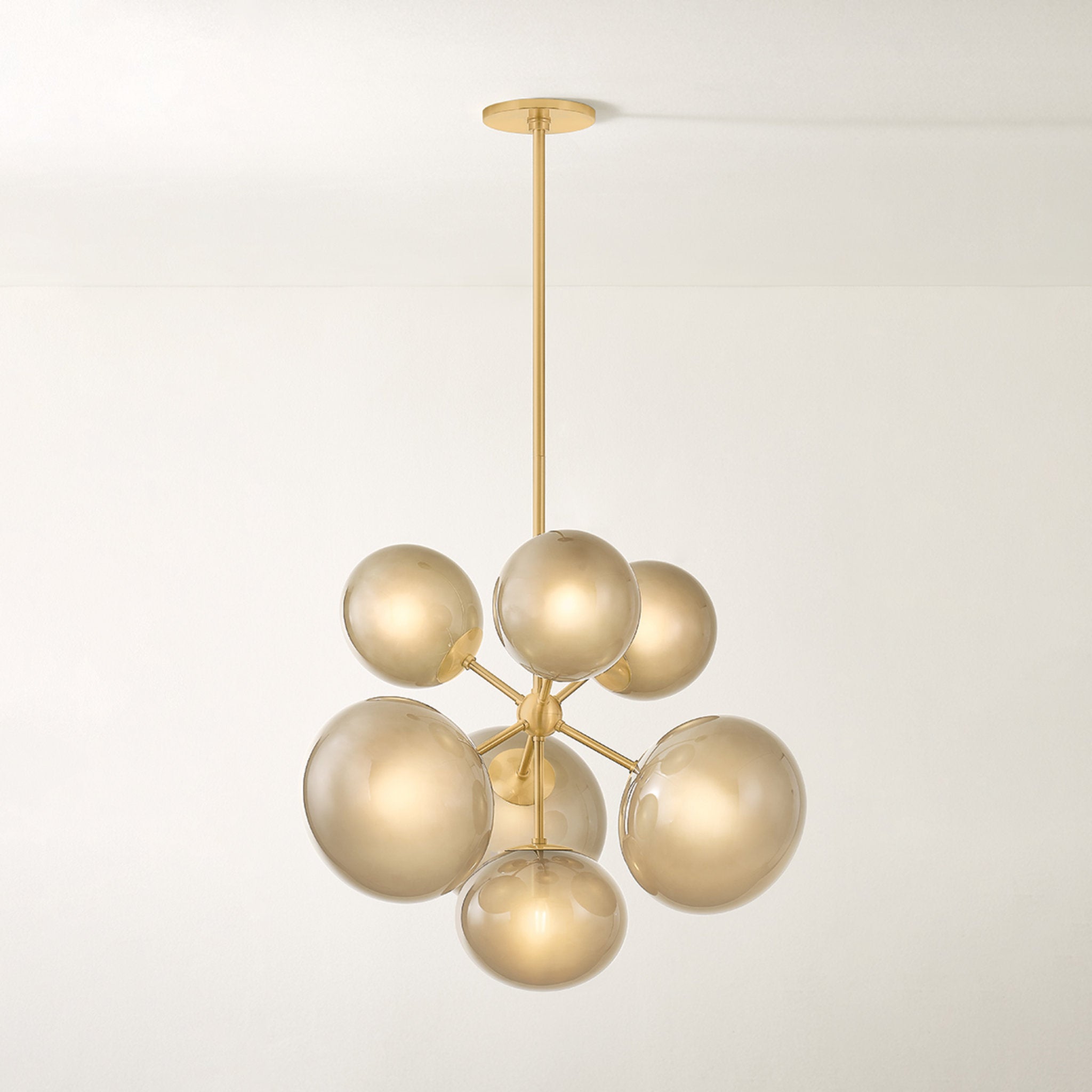 Zaley 7-Light Chandelier in Aged Brass 28W x 23H