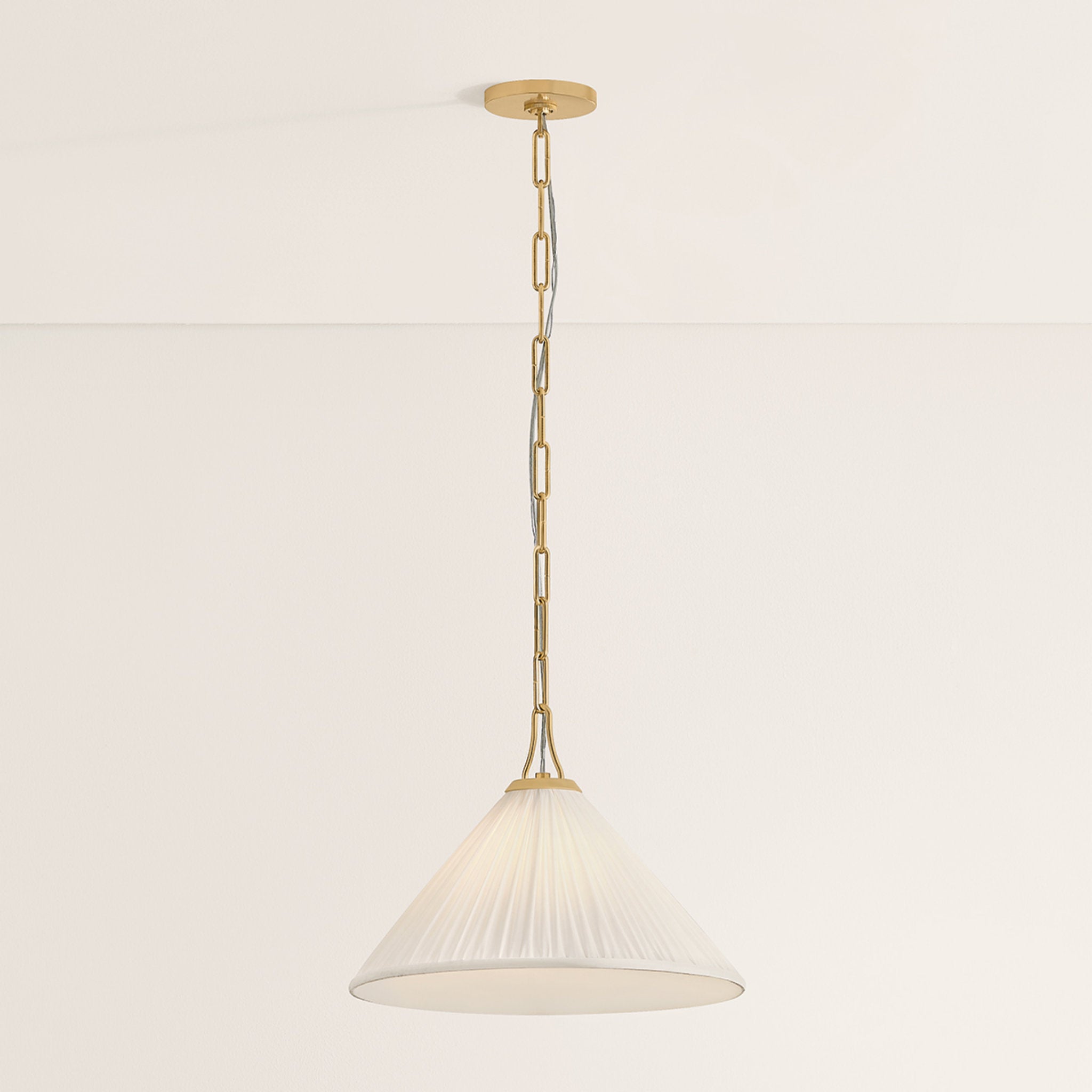 Merida 1-Light Pendant in Aged Brass 16W x 11.5H