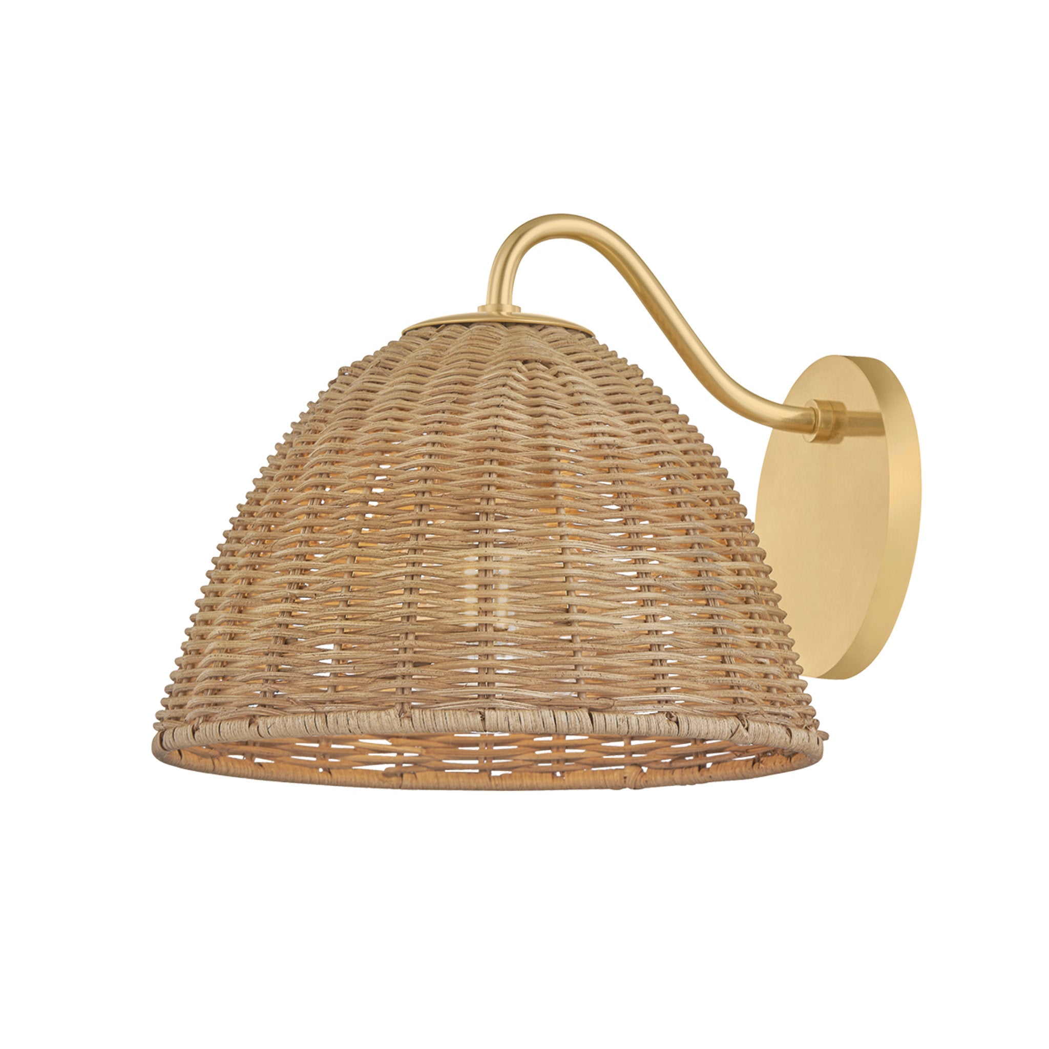 Katniss 1-Light Wall Sconce in Aged Brass 9.5W x 8H