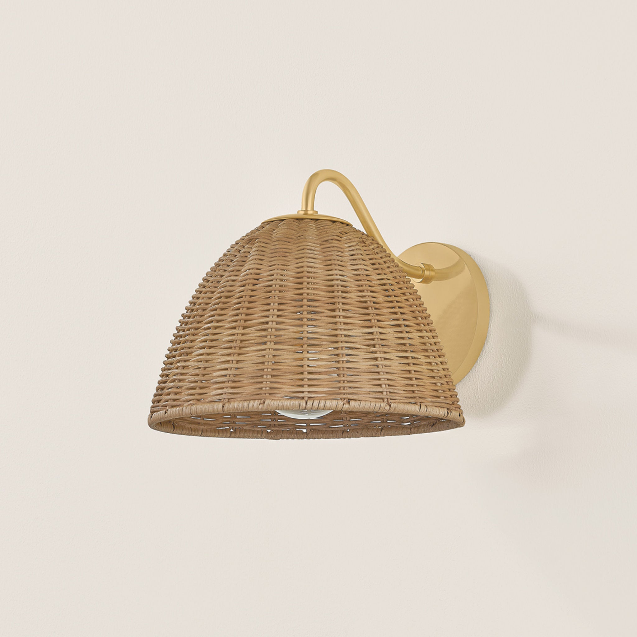 Katniss 1-Light Wall Sconce in Aged Brass 9.5W x 8H