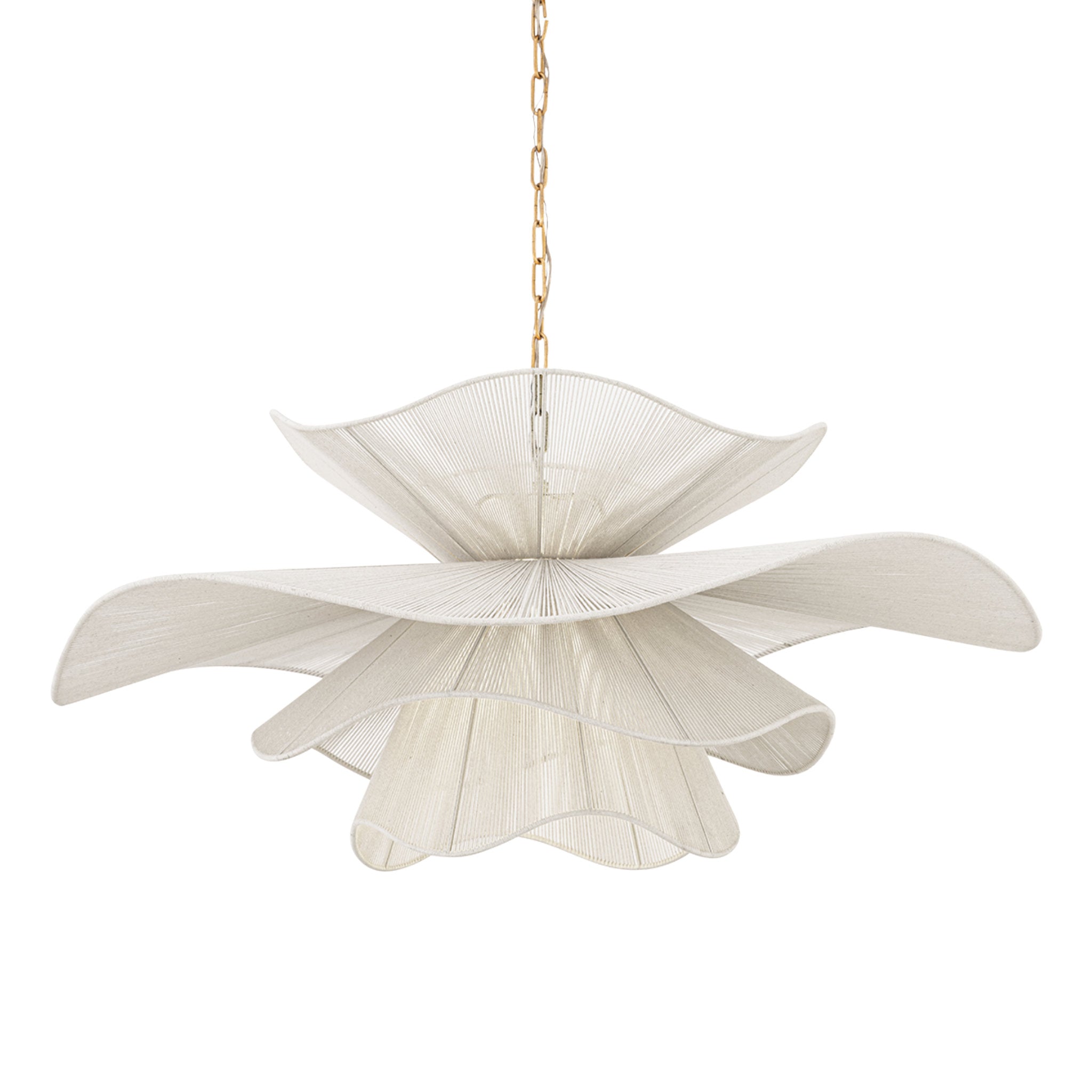 Amanda 1-Light Chandelier in Aged Brass 44W x 18.5H