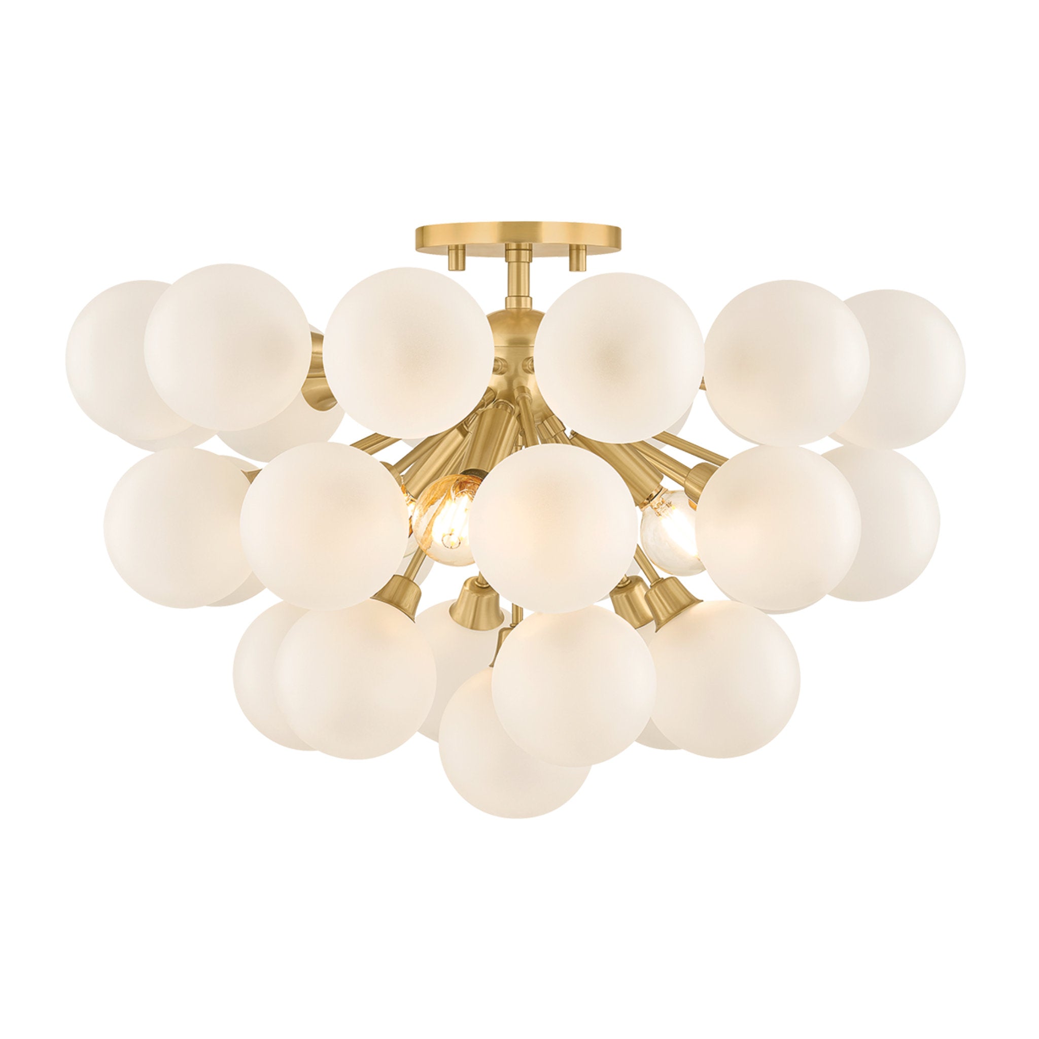 Antoneta 3-Light Semi Flush in Aged Brass 20.5W x 13.25H