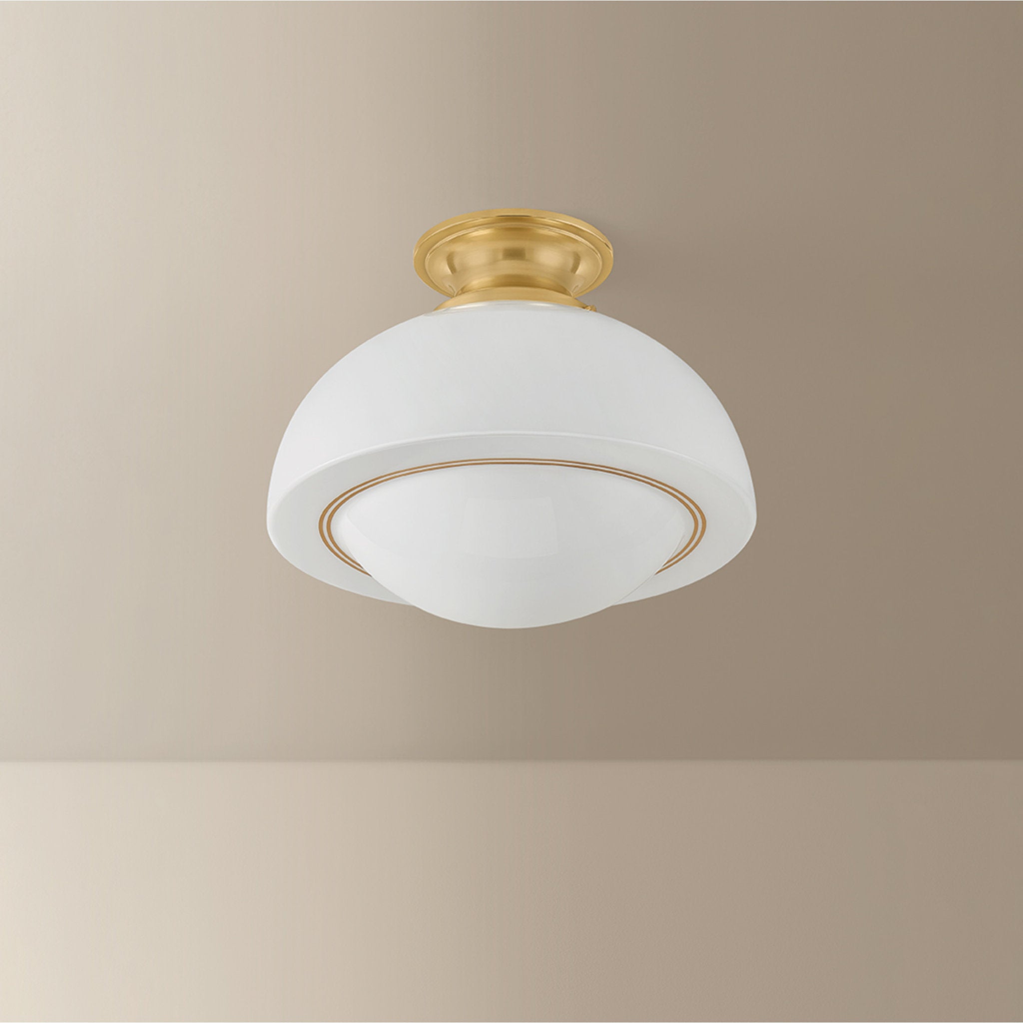Celine 1-Light Semi Flush in Aged Brass 15W x 12.25H