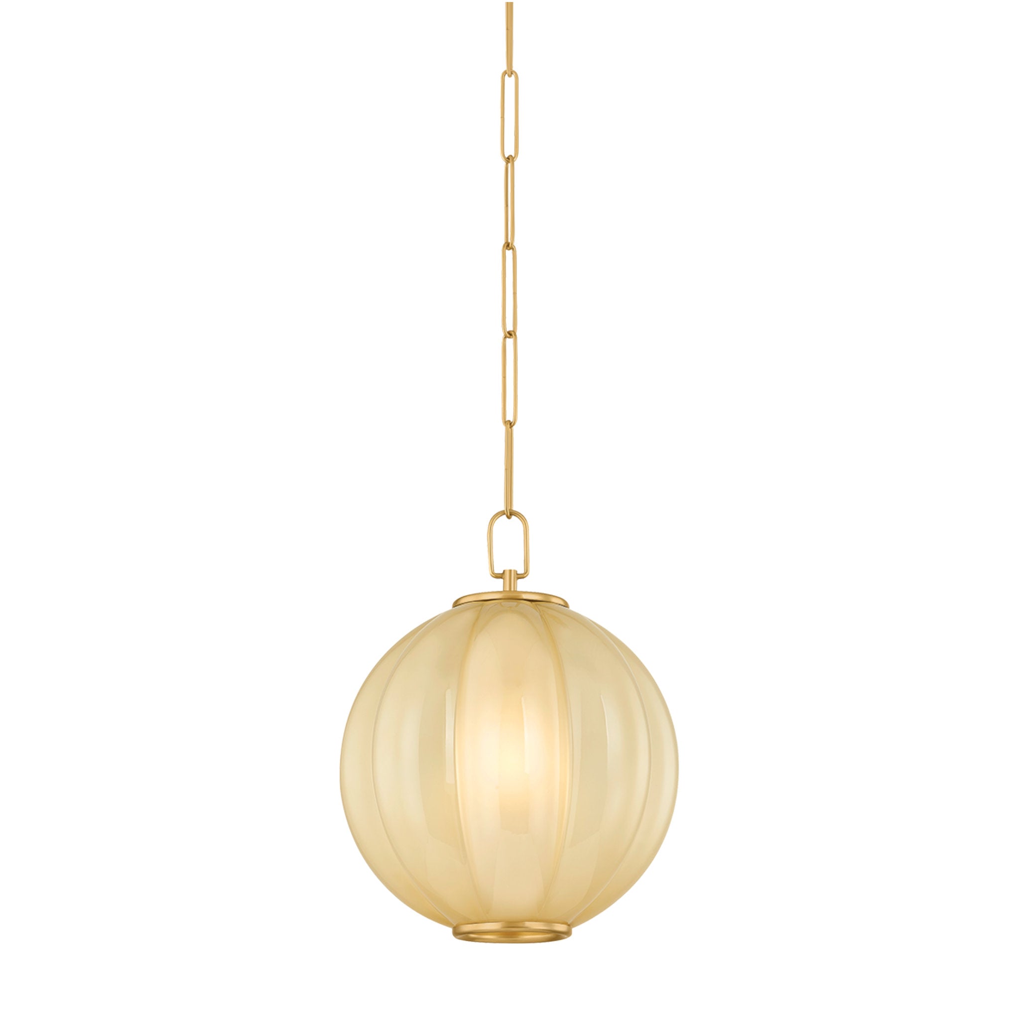 Bernadine 1-Light Pendant in Aged Brass 11.5W x 14.75H