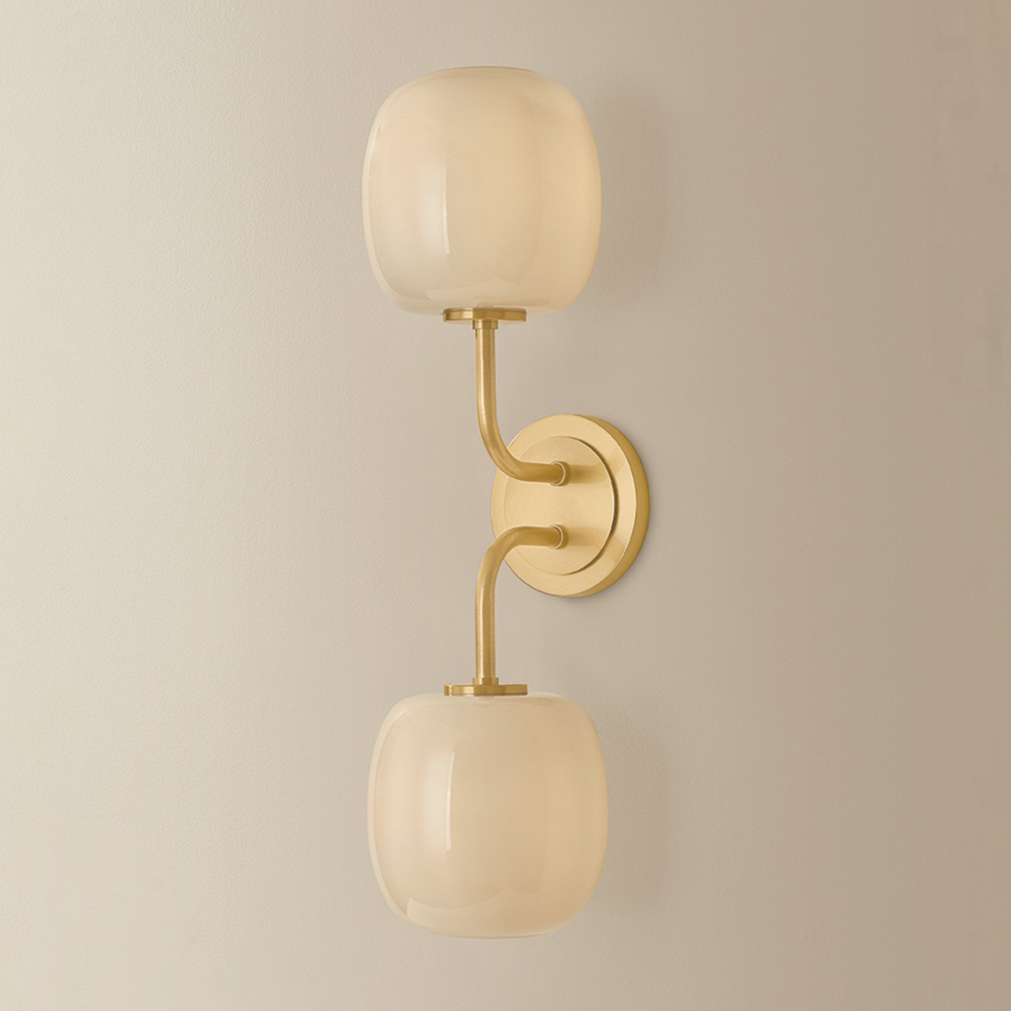 Lisette 2-Light Bath and Vanity in Aged Brass 6.75L x 6W x 20.5H
