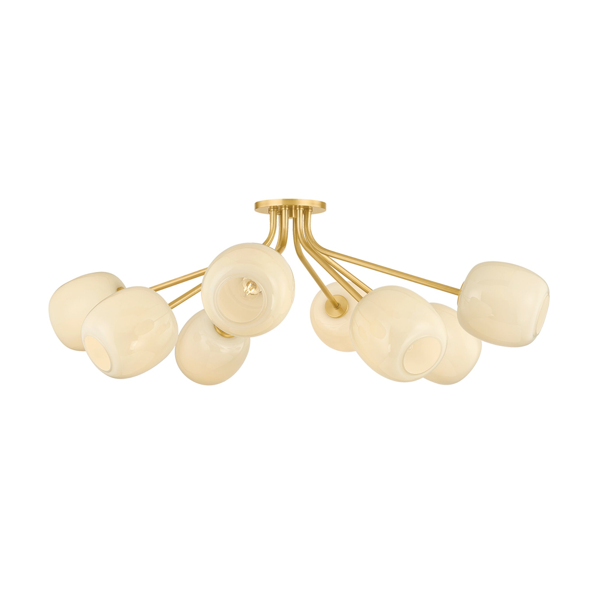 Lisette 8-Light Semi Flush in Aged Brass 39.75W x 13.5H