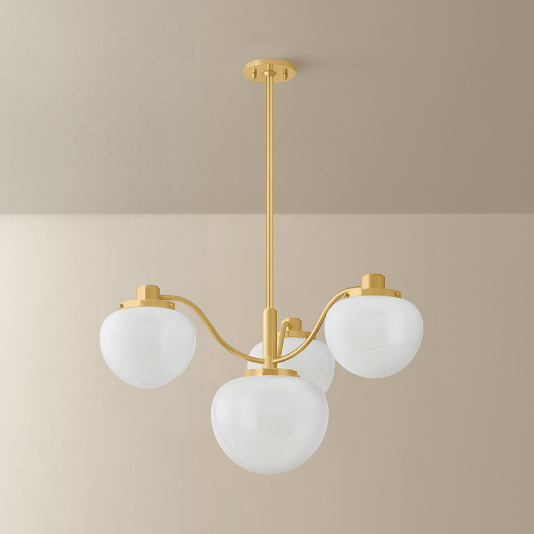 Kristen 4-Light Chandelier in Aged Brass 29.75W x 17H