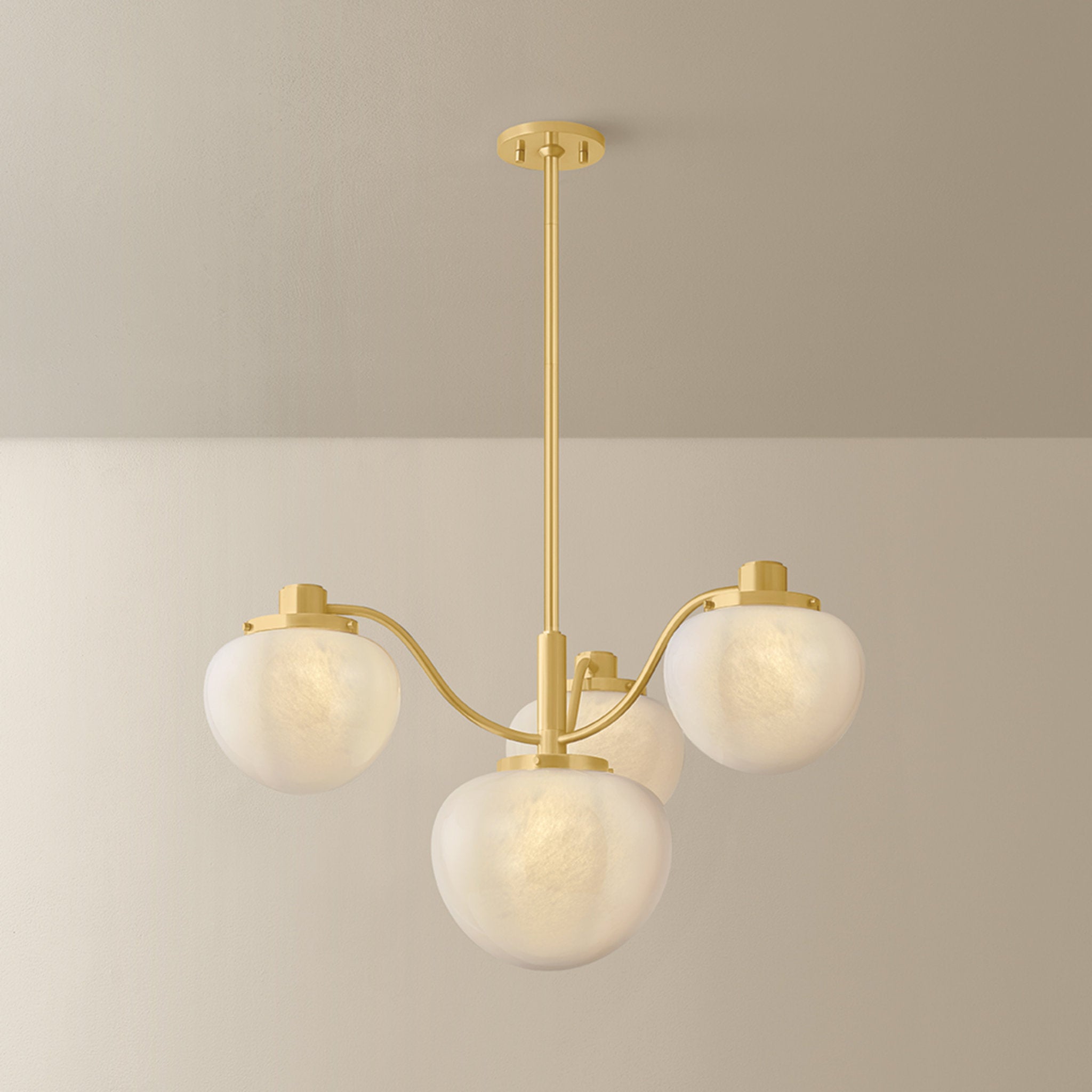 Kristen 4-Light Chandelier in Aged Brass 29.75W x 17H