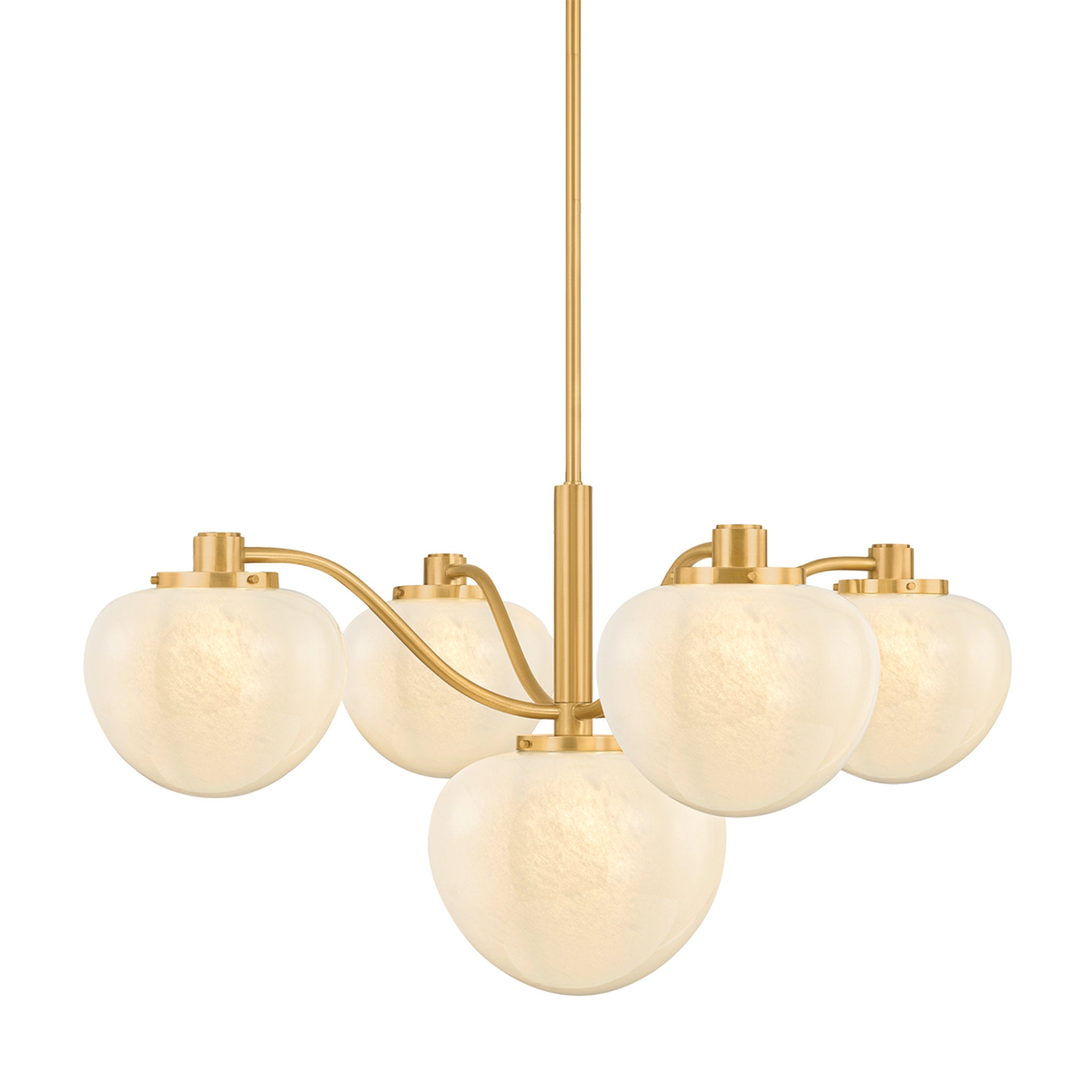 Kristen 5-Light Chandelier in Aged Brass 39.5W x 20.5H