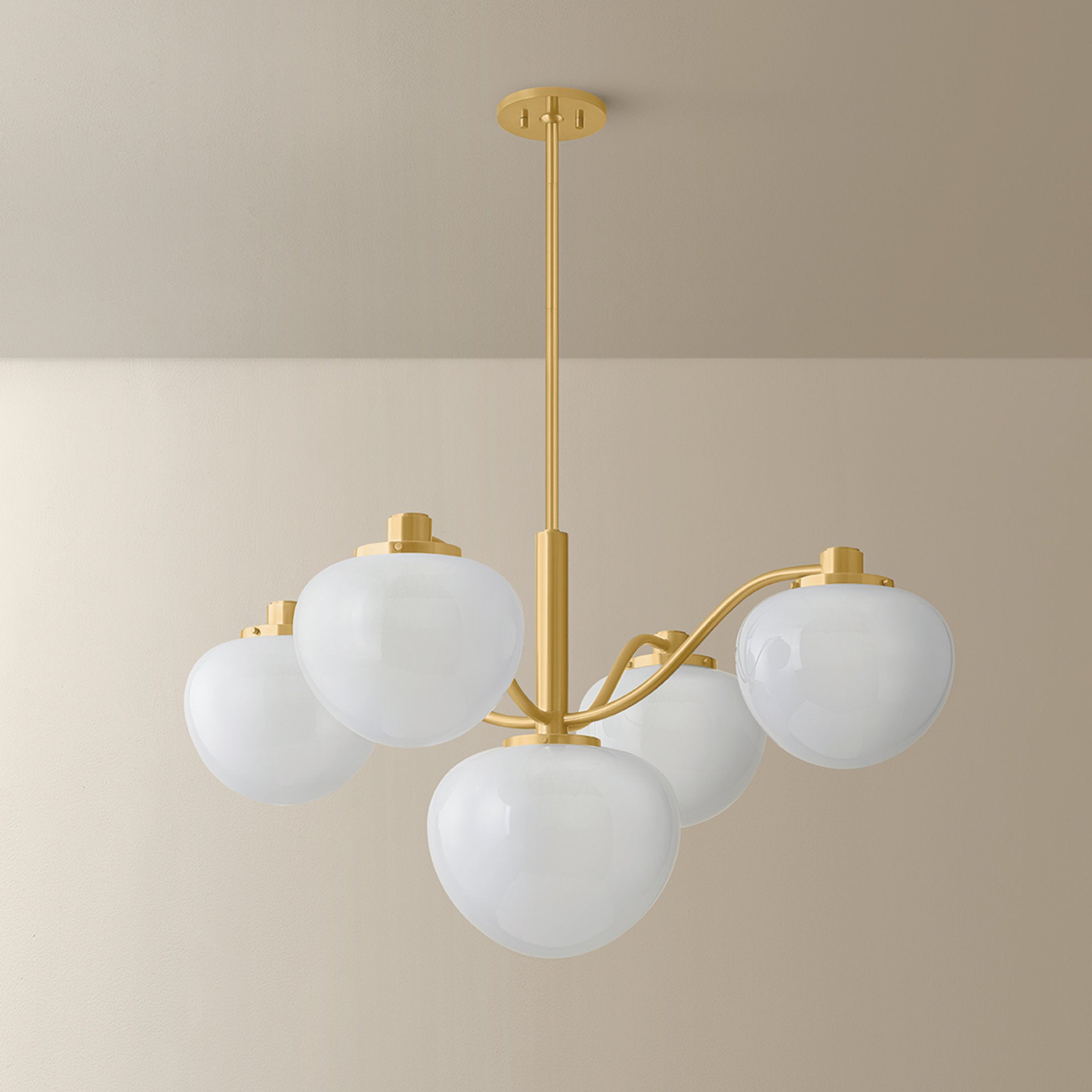 Kristen 5-Light Chandelier in Aged Brass 39.5W x 20.5H