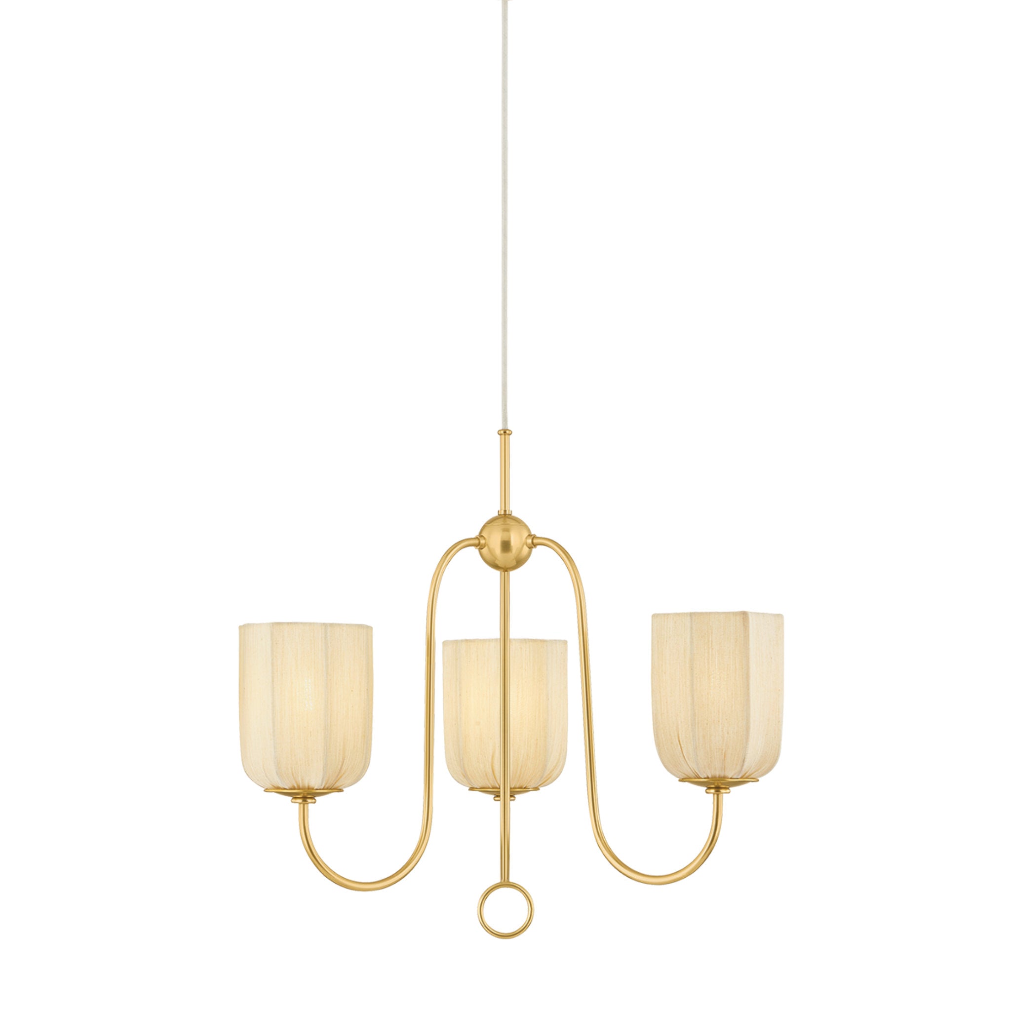 Samantha 3-Light Chandelier in Aged Brass 21W x 19H