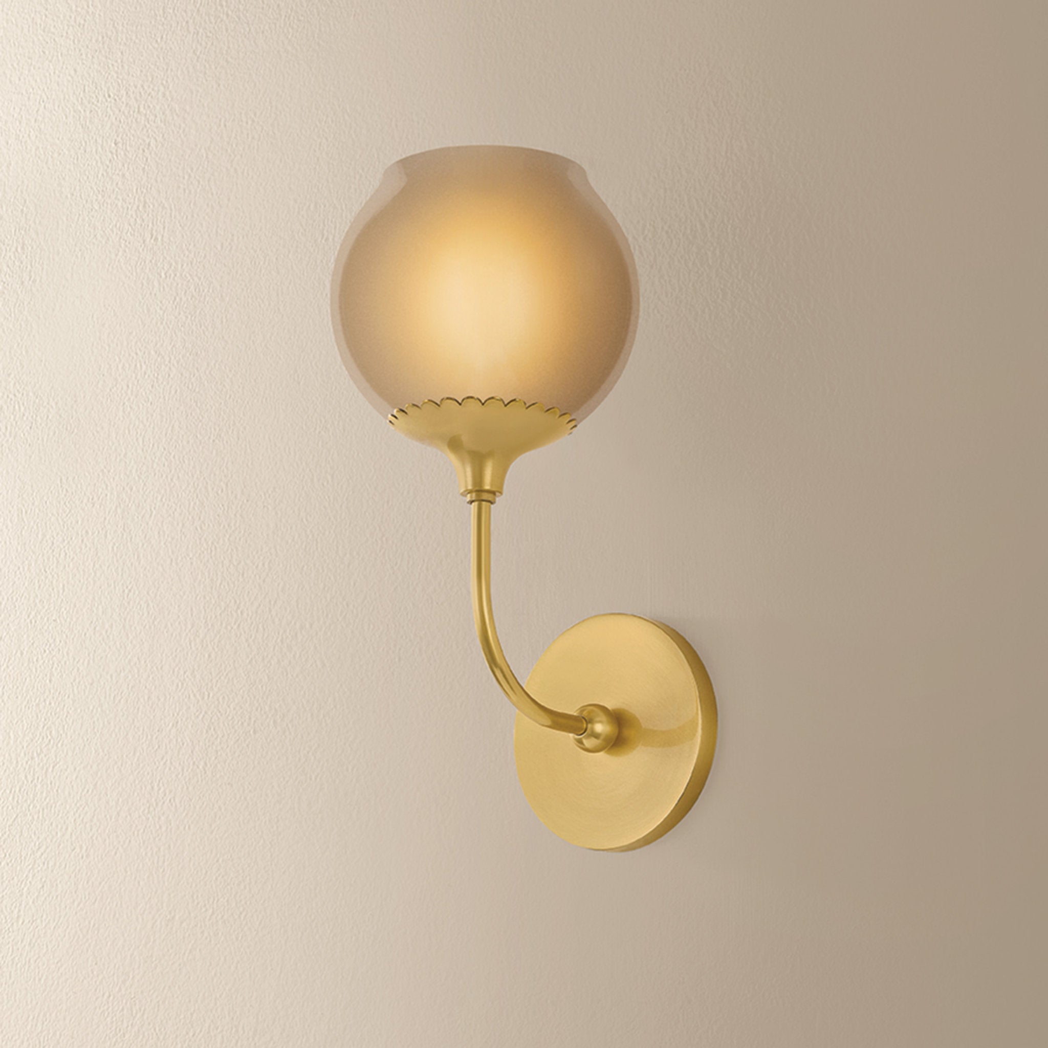 Daya 1-Light Wall Sconce in Aged Brass 7.5L x 6W x 12.5H