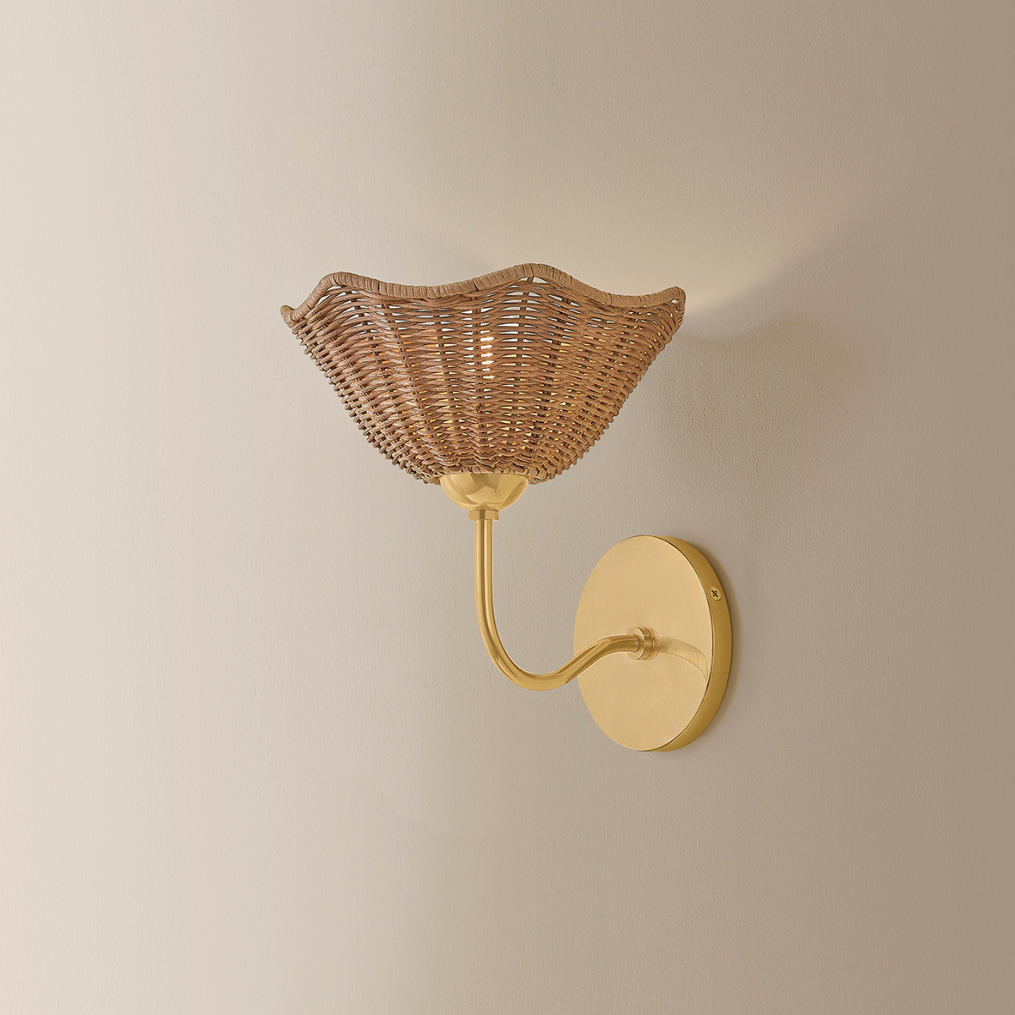 Kehlani 1-Light Wall Sconce in Aged Brass 8.75L x 8.75W x 9.5H
