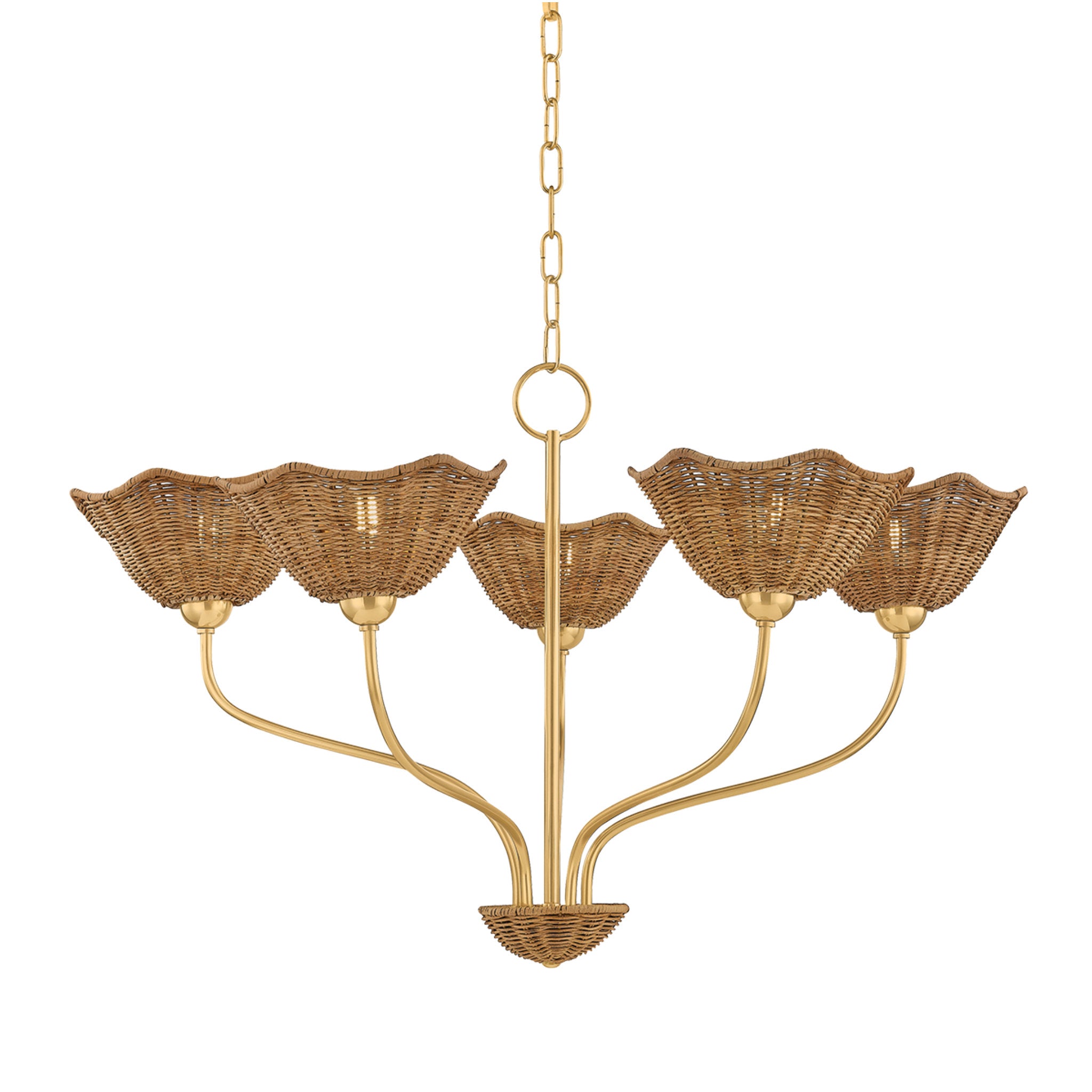 Kehlani 5-Light Chandelier in Aged Brass 32.5W x 19.75H